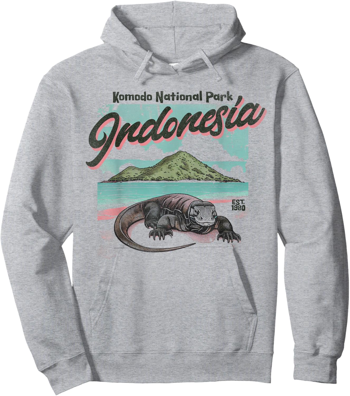 Komodo National Park Indonesia Est 1980 Komodo Dragon Hoodie - Hoodie | Ash