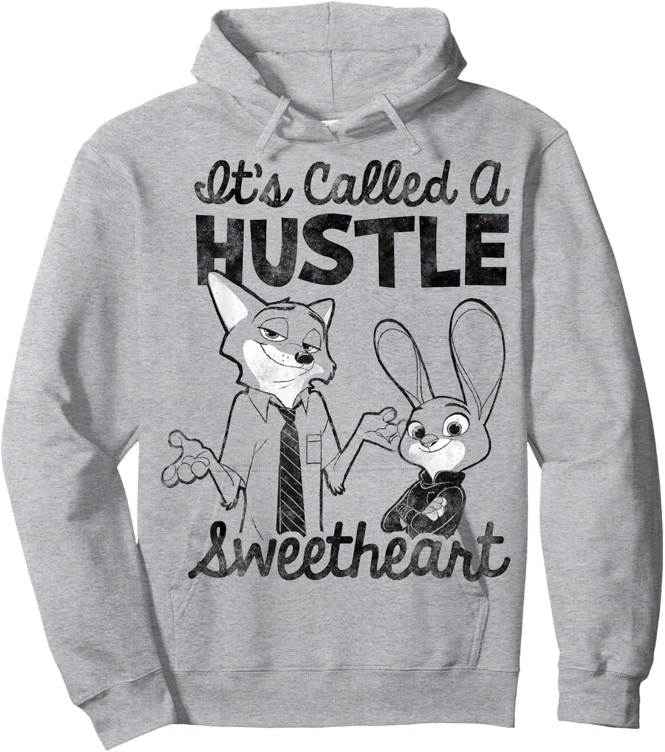 Disney Zootopia Nick & Judy It's Called A Hustle Sweetheart Hoodie - Hoodie | Ash