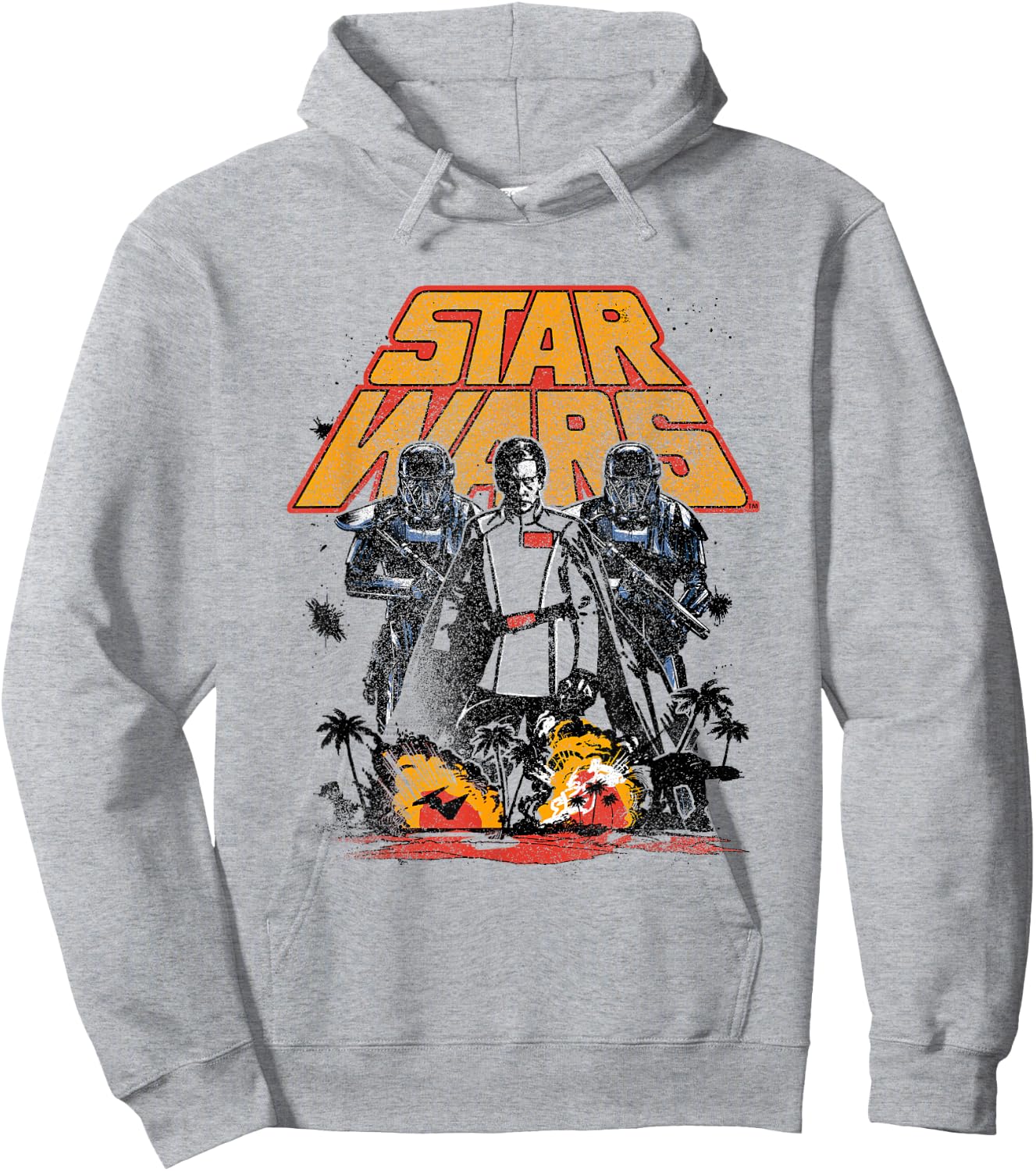 Star Wars Rogue One Orson Krennic Island Distressed Hoodie - Hoodie | Ash
