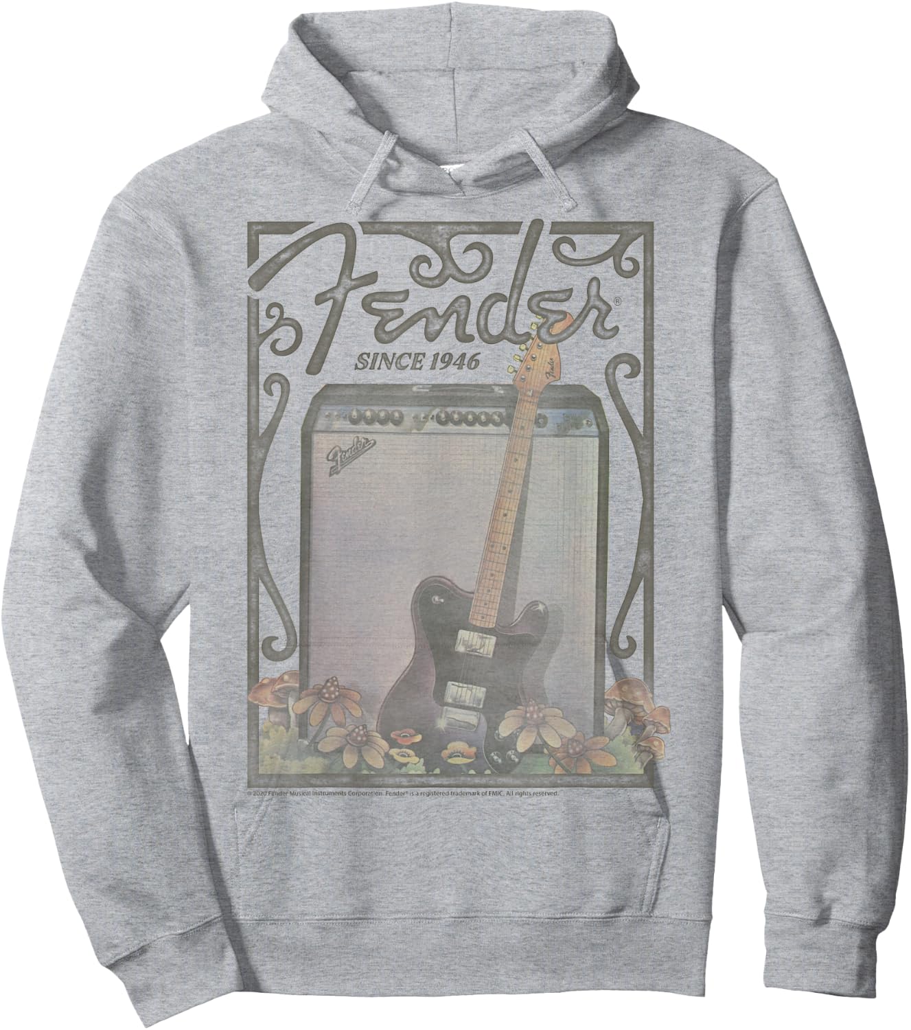 Fender Since 1946 Floral Poster Hoodie - Hoodie | Ash