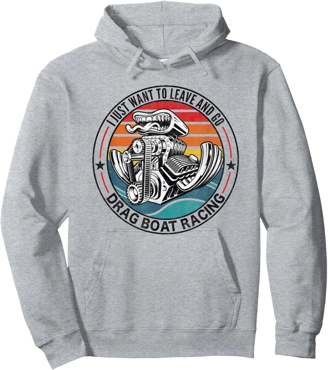 Retro Vintage Drag Boat Racing Drag Boat Hoodie - Hoodie | Ash