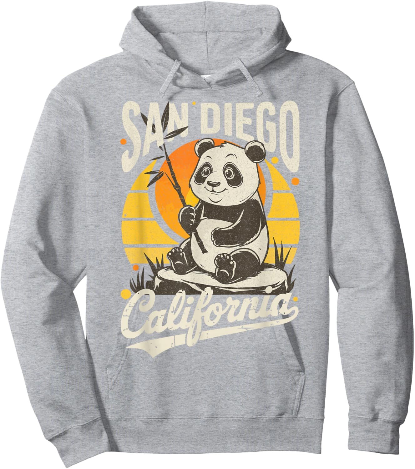 San Diego Retro Panda Zoo California State Costume Hoodie - Hoodie | Ash