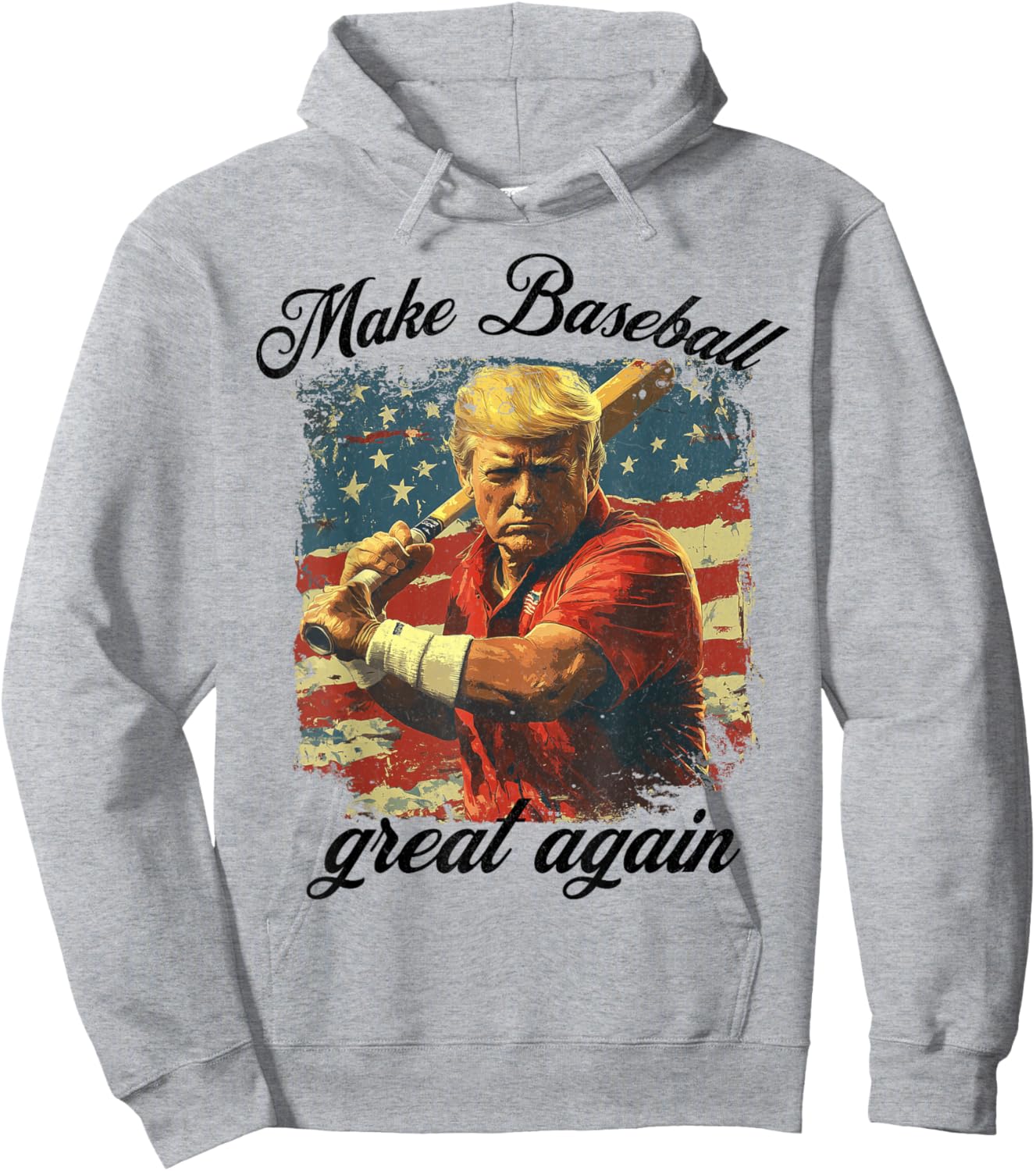 Make Baseball Great Again Funny Baseball Men Women American Hoodie - Hoodie | Ash