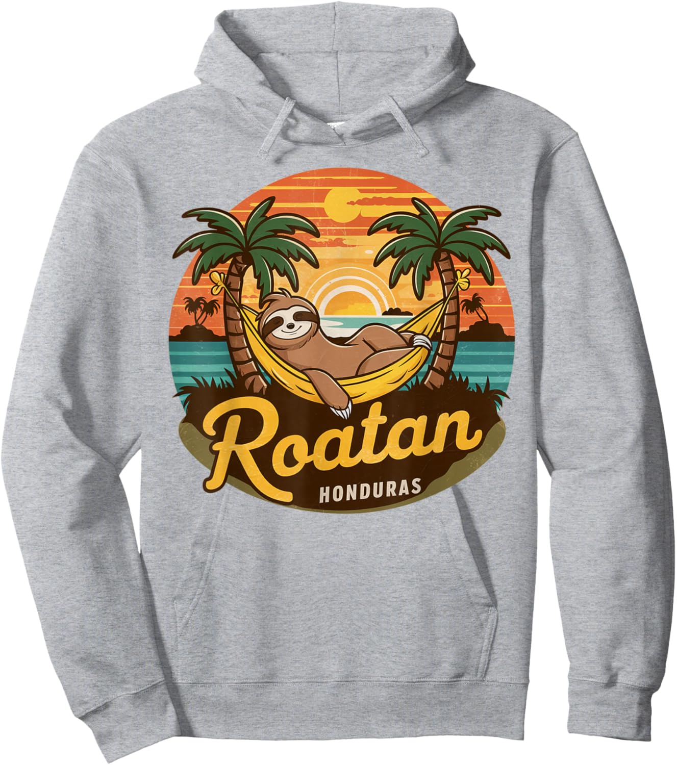 Roatan Sloth, Roatan Honduras Sloth, Roatan Hoodie - Hoodie | Ash