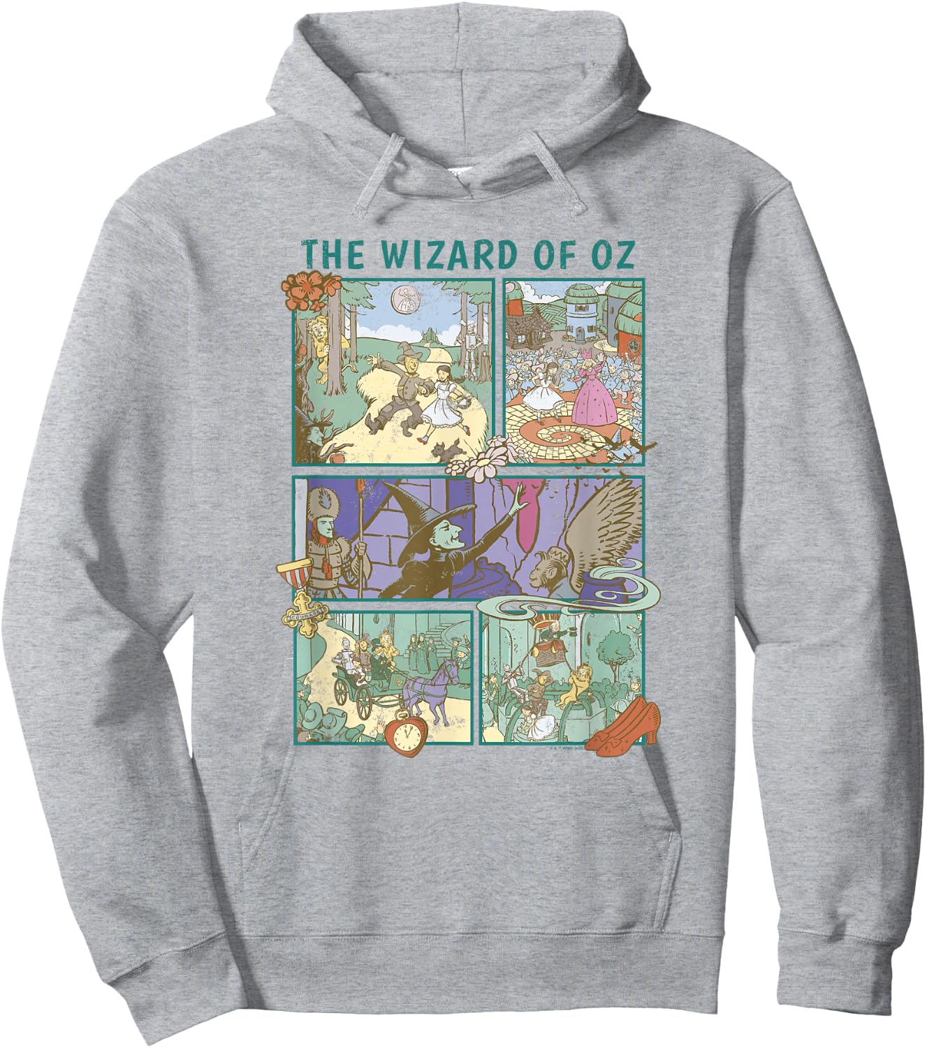 The Wizard of Oz Illustrated Storytime Panels Hoodie - Hoodie | Ash