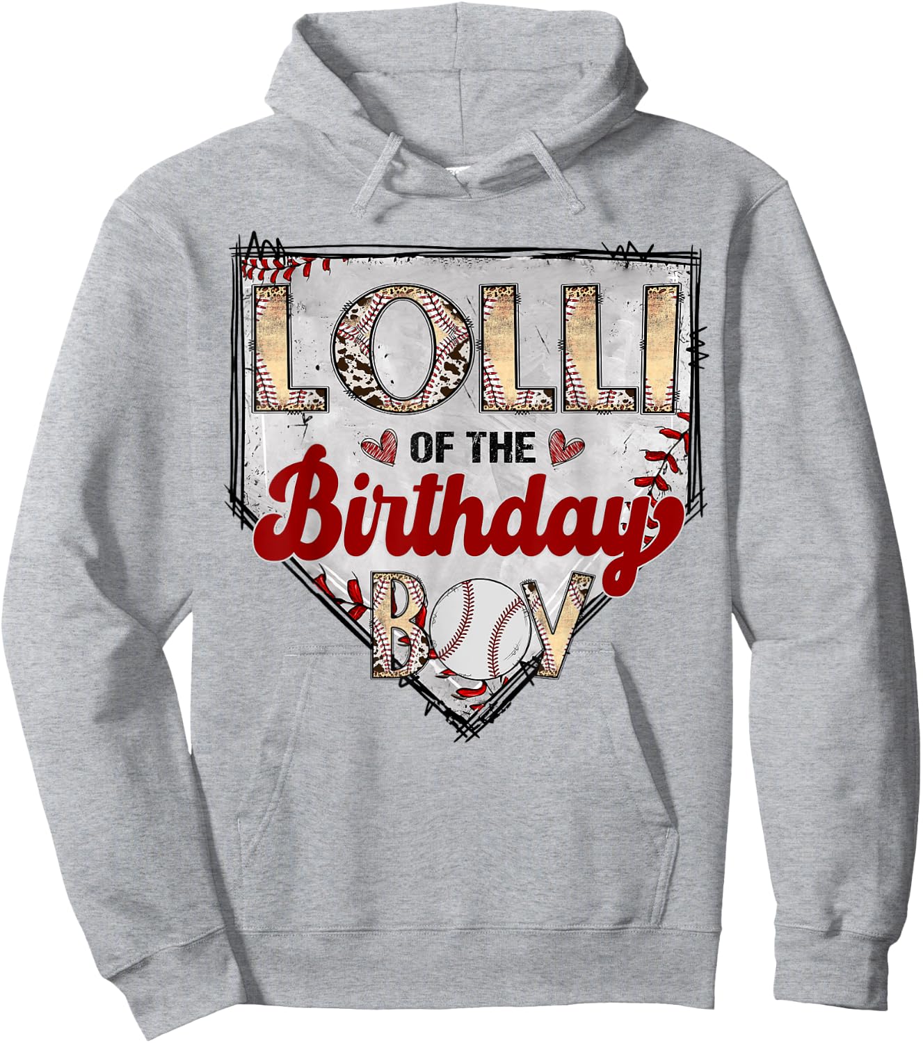 Lolli Of The Birthday Boy Baseball Lover Birthday Party Hoodie - Hoodie | Ash
