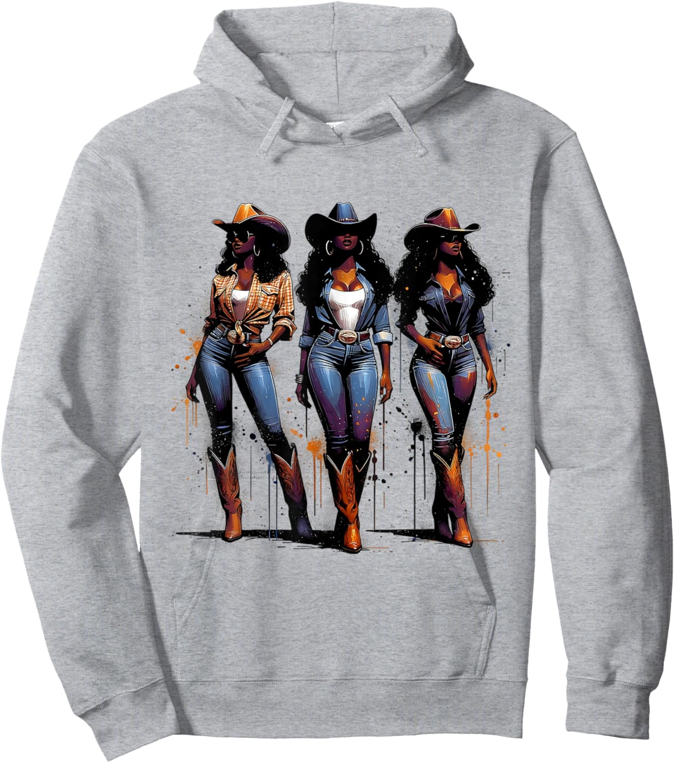 Melanin Rodeo Queen Black Cowgirl African American Western Hoodie - Hoodie | Ash