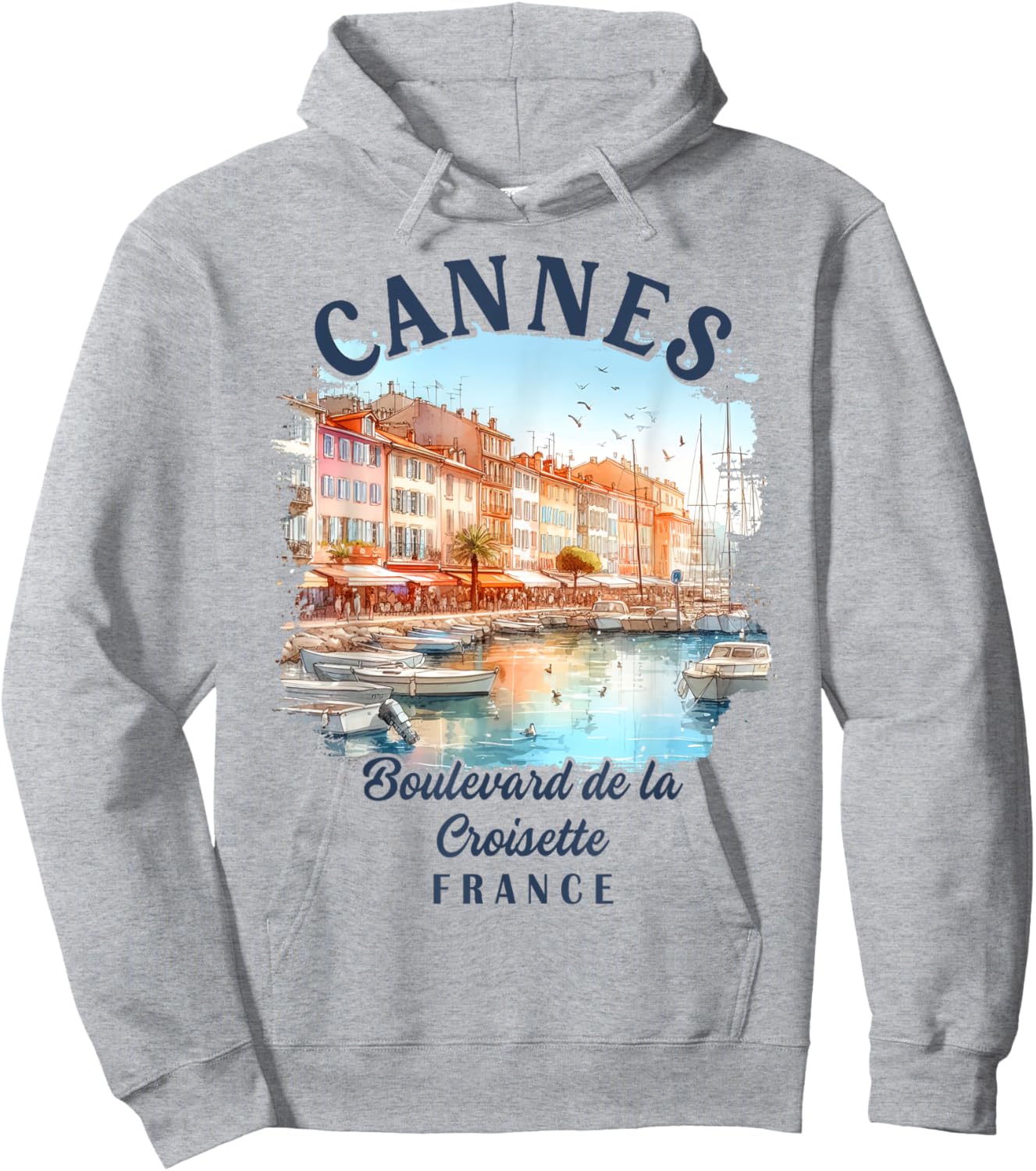 Cannes France Travel Trip Cannes Boulevard De La Croisette Hoodie - Hoodie | Ash