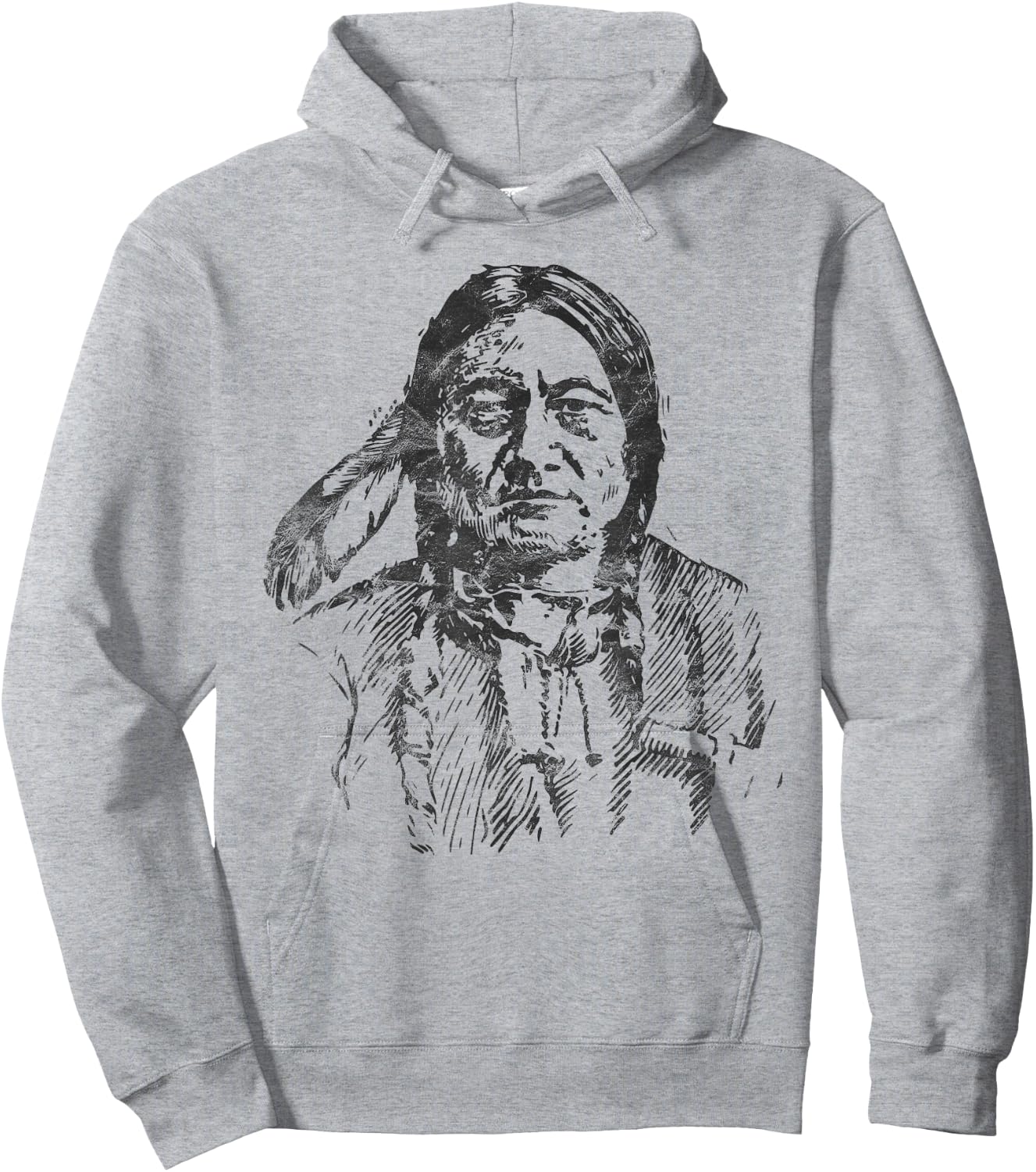 Sitting Bull Native American Indian Warrior Chief vintage Hoodie - Hoodie | Ash