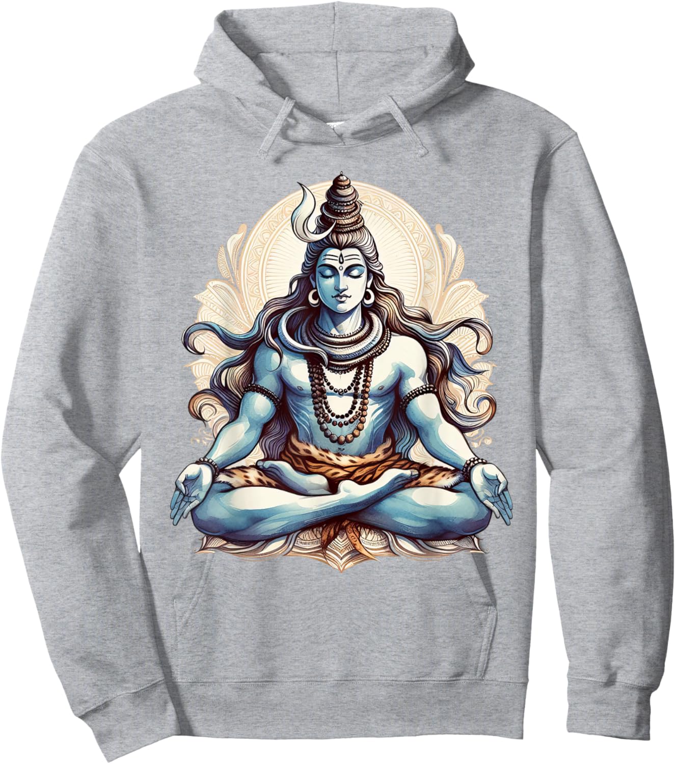 Lord Shiva Meditation Deity Hindu Mythology Religious Hoodie - Hoodie | Ash