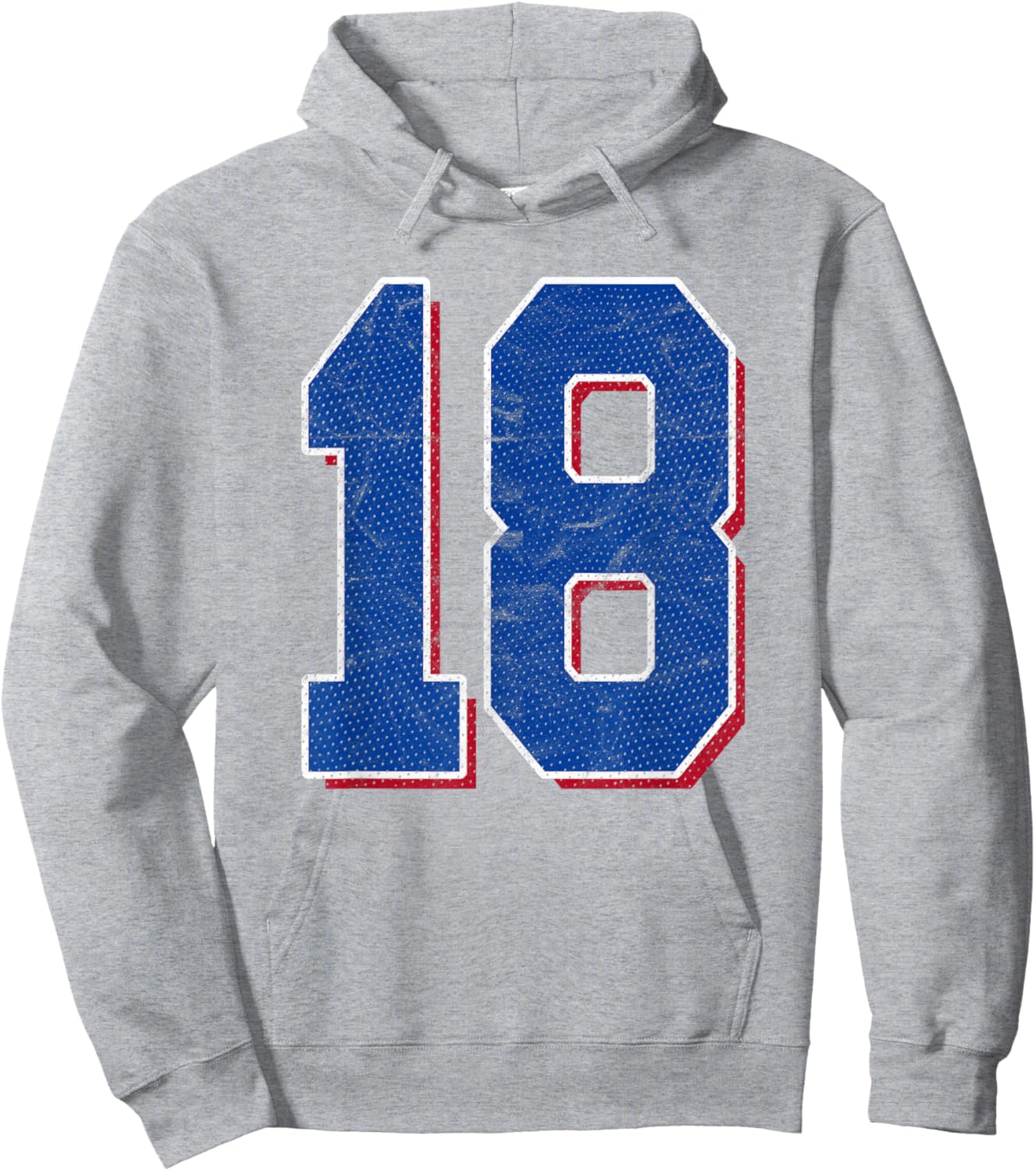 Number 18 Numbered Uniform Sports Team Jersey 18th Birthday Hoodie - Hoodie | Ash