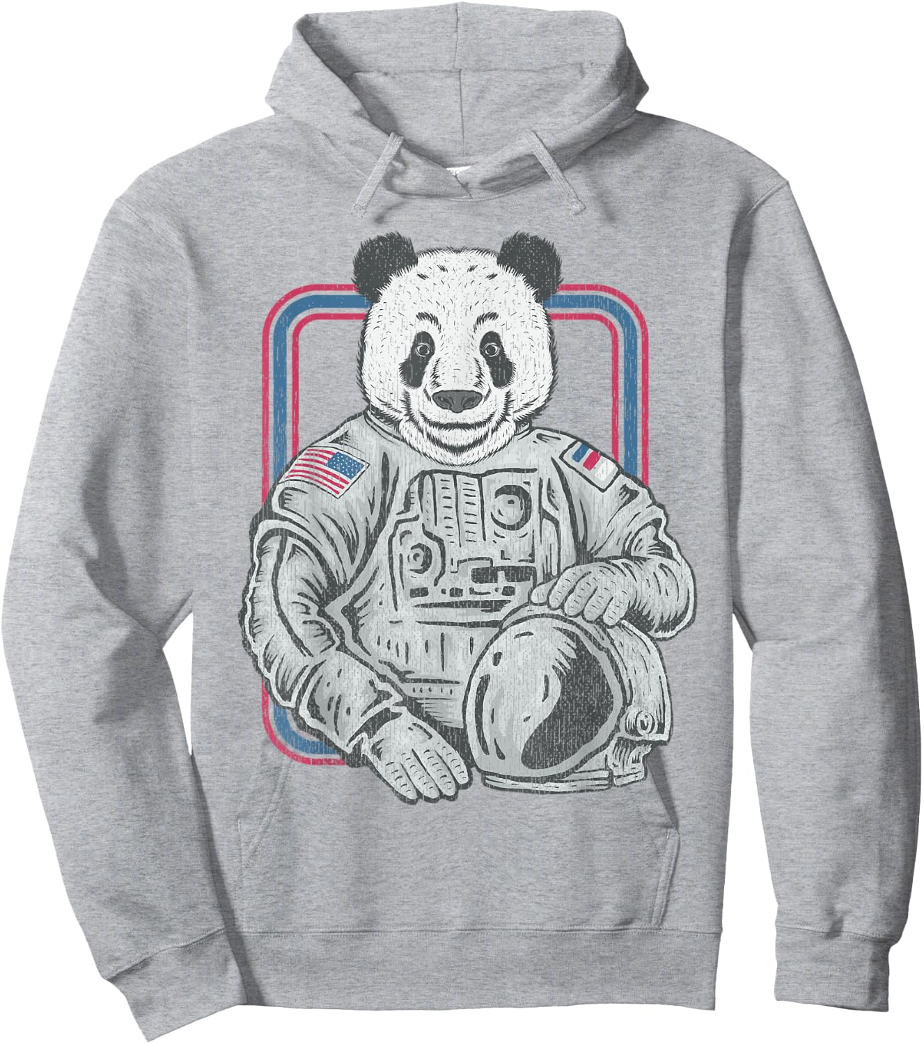 Vintage Retro Panda Shirt Astronaut 70s 80s Panda Hoodie - Hoodie | Ash