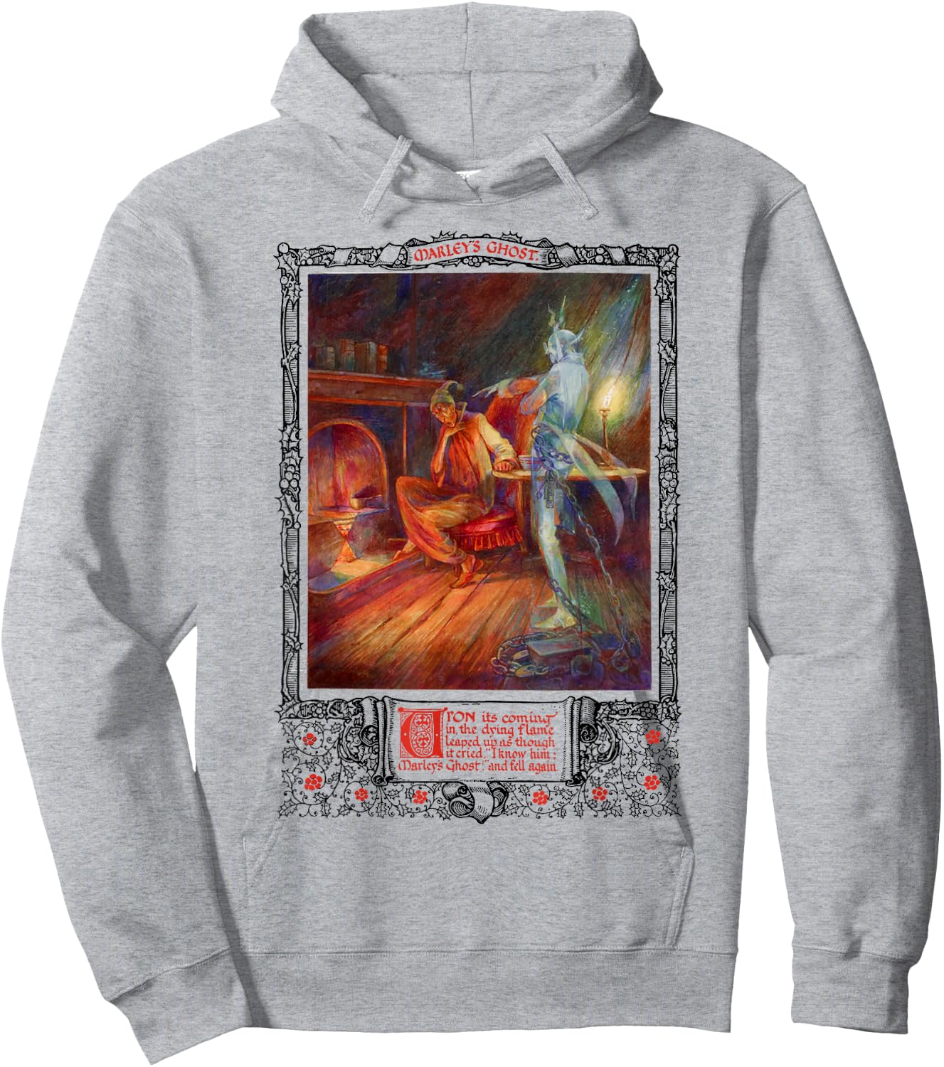 Bah Humbug Scrooge A Christmas Carol Jacob Marley Ghost Hoodie - Hoodie | Ash