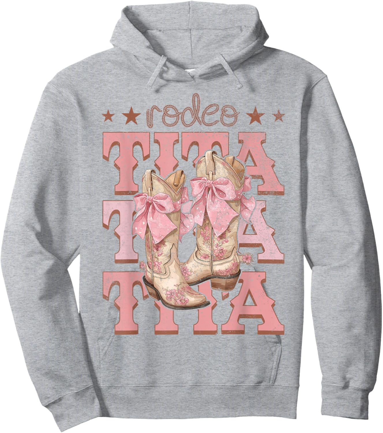 Rodeo Tita Pink Boots Coquette Cow-Girl Birthday Party Hoodie - Hoodie | Ash