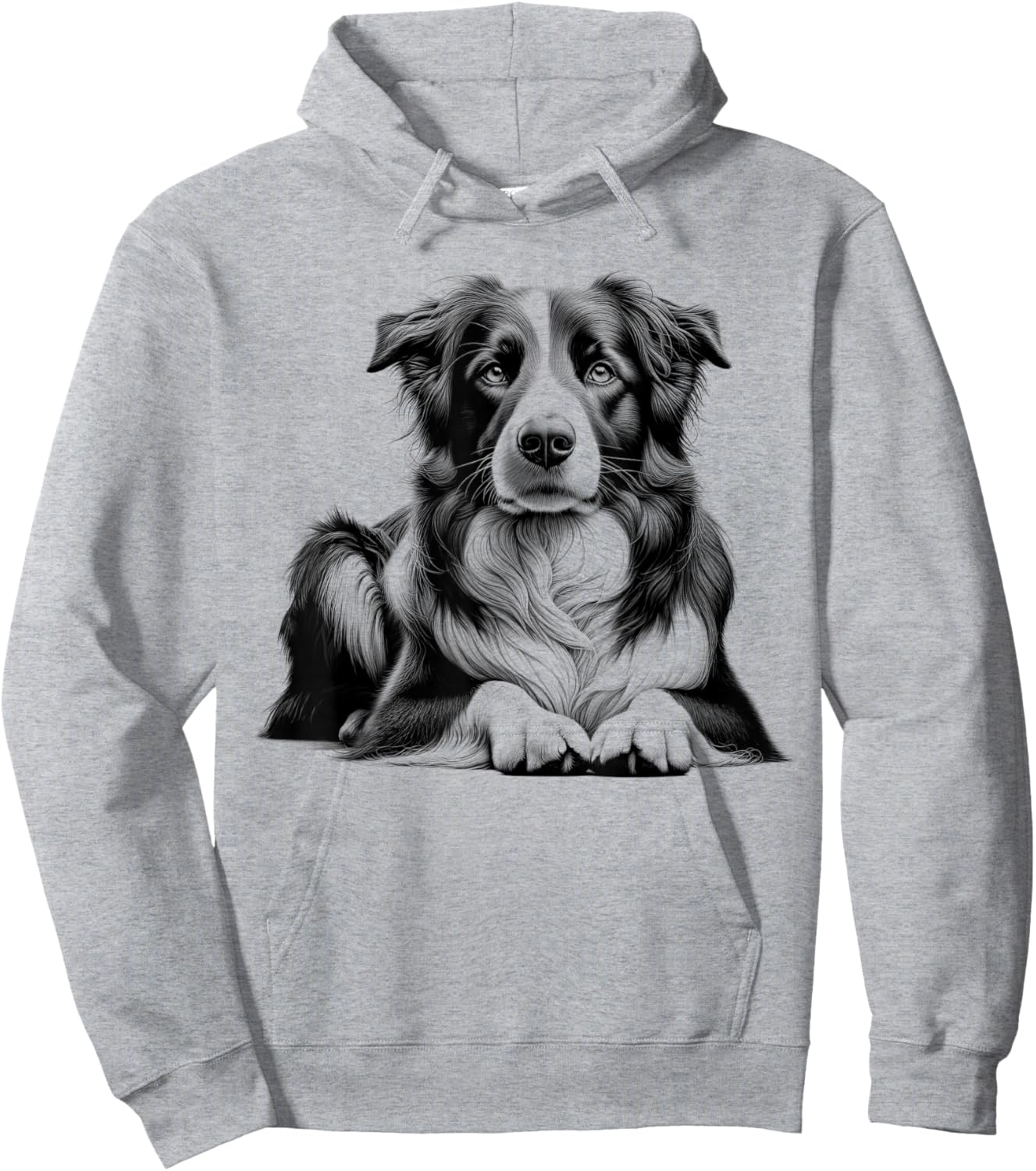 Cute Border Collie in Lying Pose Hoodie - Hoodie | Ash
