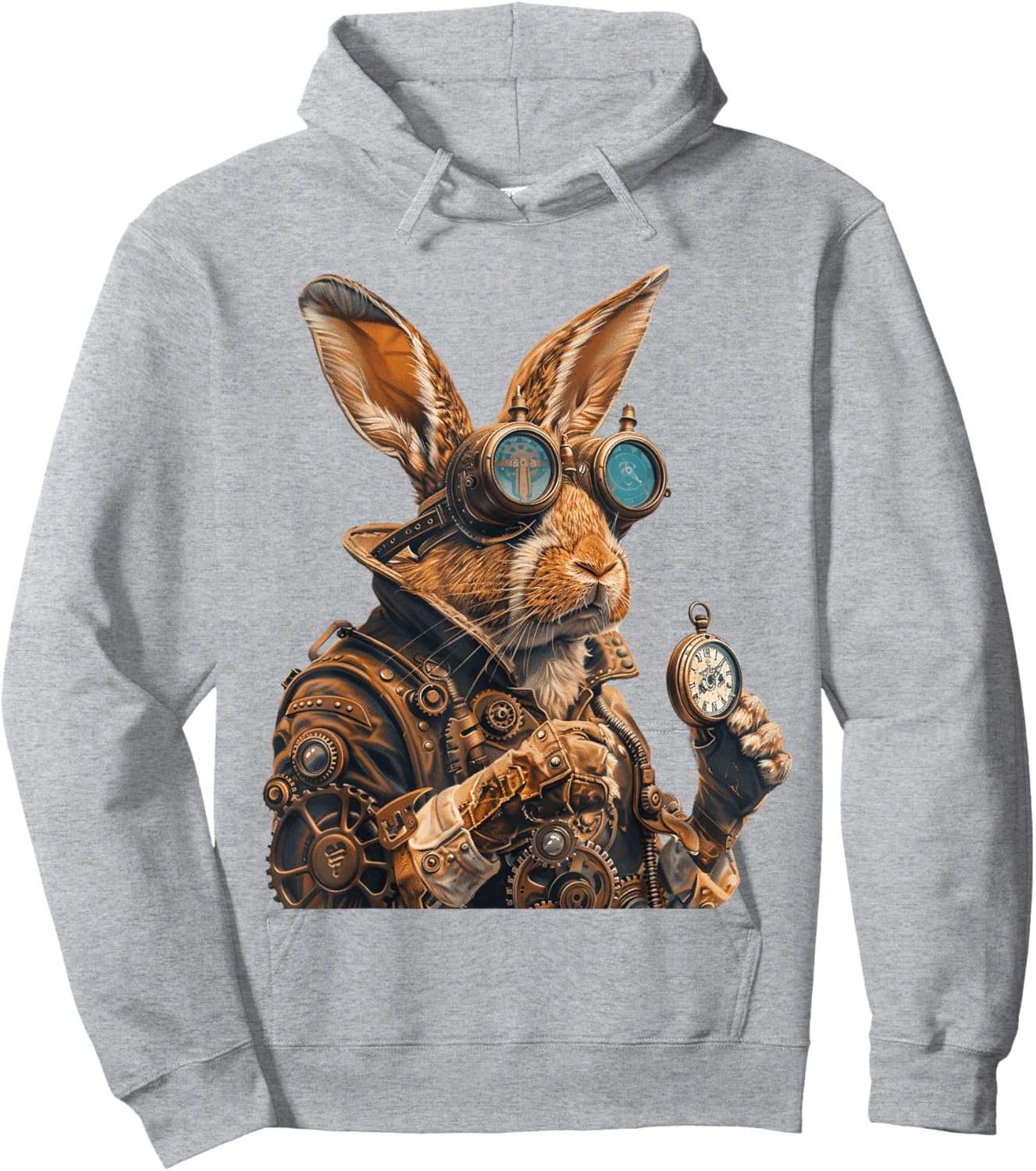 Steampunk Rabbit Fantasy Art Design Hoodie - Hoodie | Ash