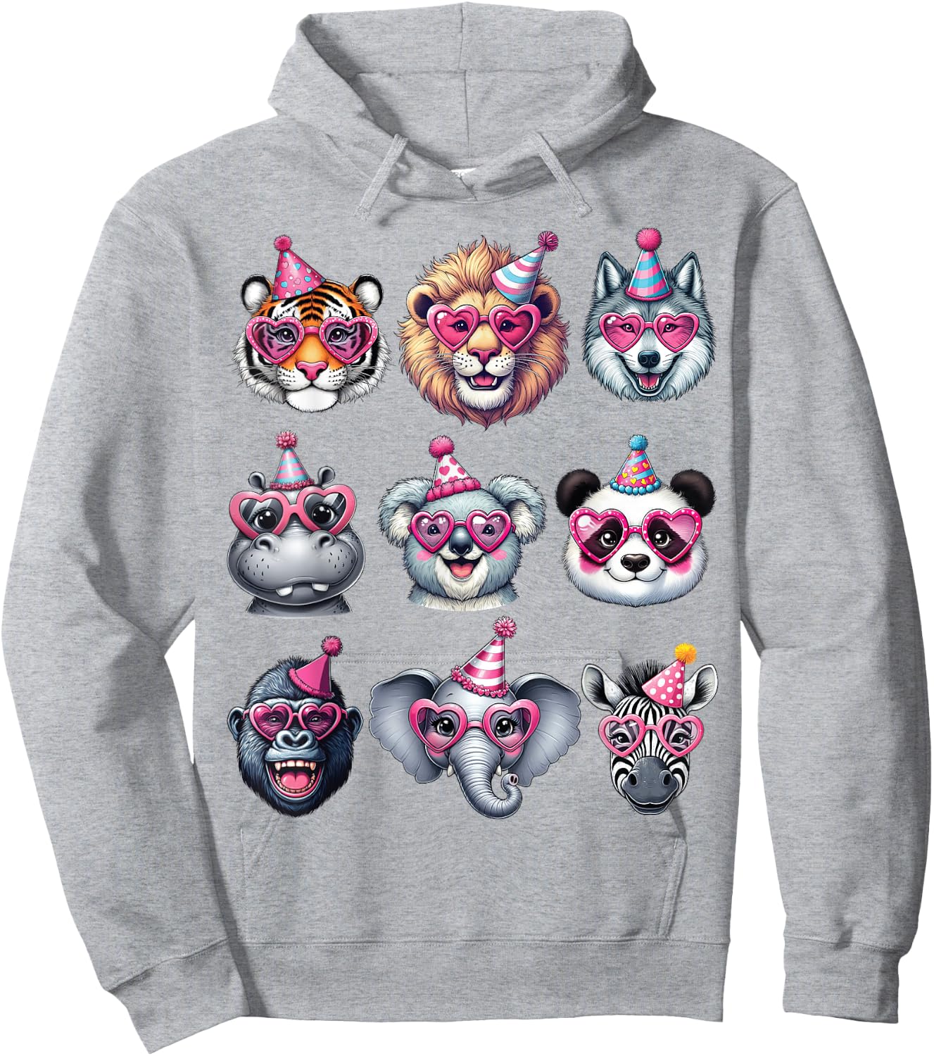 Zoo Animals Birthday Party Wildlife Lovers Boys Girls Kids Hoodie - Hoodie | Ash