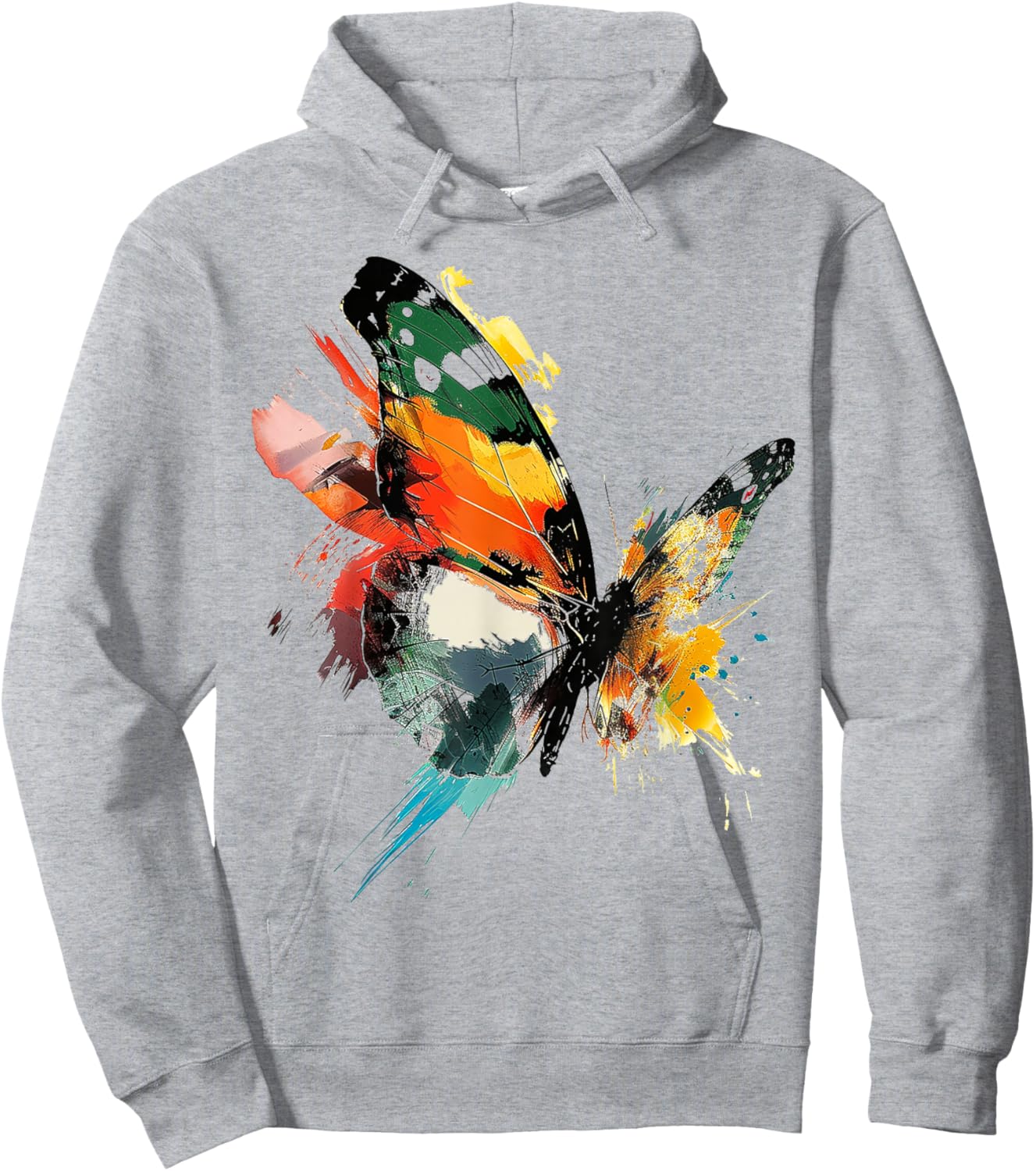 @n!mal Schmetterling Bunte Grafik Tier Abstrakte Kunst Schmetterling Multicolored Klein Klassisch Butterfly Graphic Hoodie - Hoodie | Ash