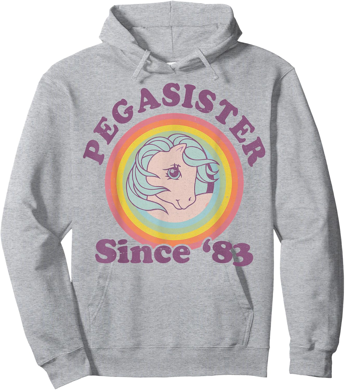 My Little Pony Pegasister Since '83 Retro Rainbow Circle Hoodie - Hoodie | Ash