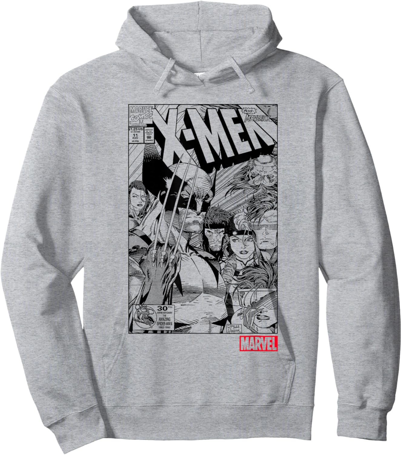 Marvel X-Men Wolverine & Team Retro Comic Cover Hoodie - Hoodie | Ash