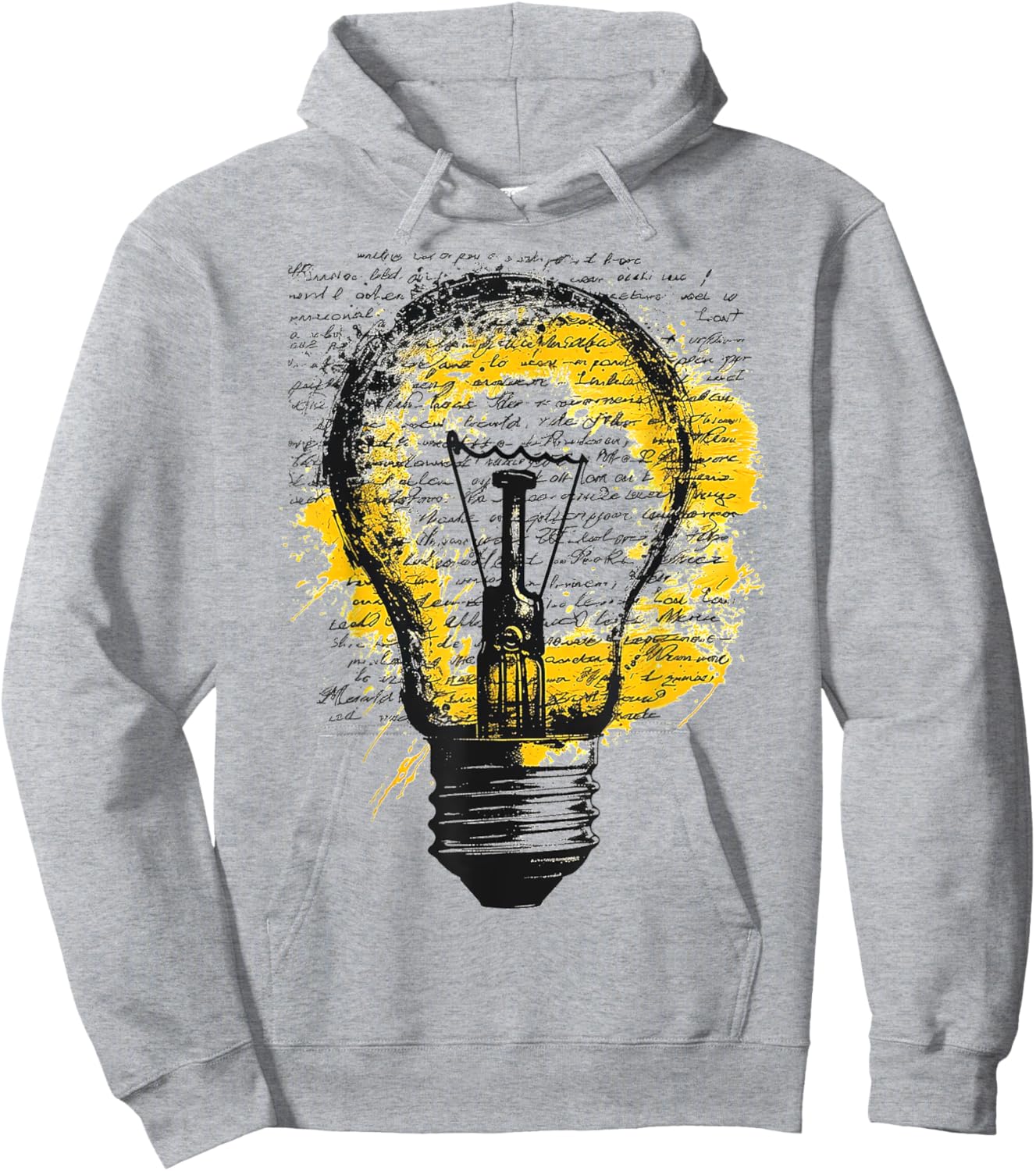 Light Bulb Text Painting Abstract Art Drawing Graphic Hoodie - Hoodie | Ash