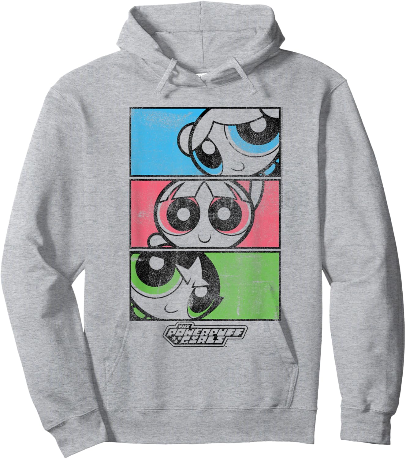 Powerpuff Girls Blossom, Bubbles, Buttercup Stacked Cartoon Hoodie - Hoodie | Ash