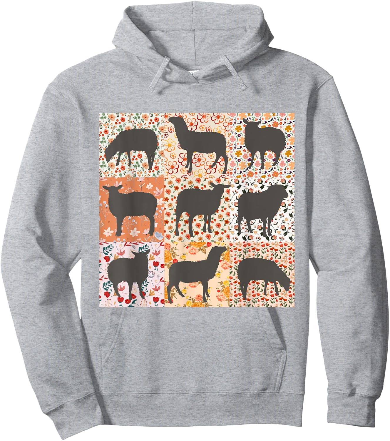 Sheep Lover Sheep Mom Sheep Mama Farmer Floral Boho Sheep Hoodie - Hoodie | Ash
