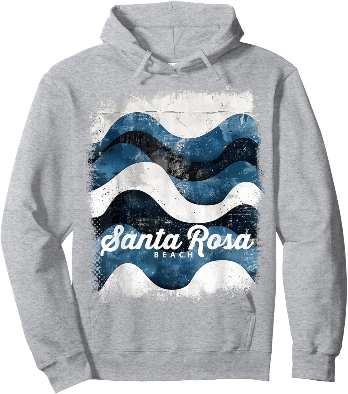 Santa Rosa Beach FL Florida Vintage Surfing Ocean Waves Women Hoodie - Hoodie | Ash