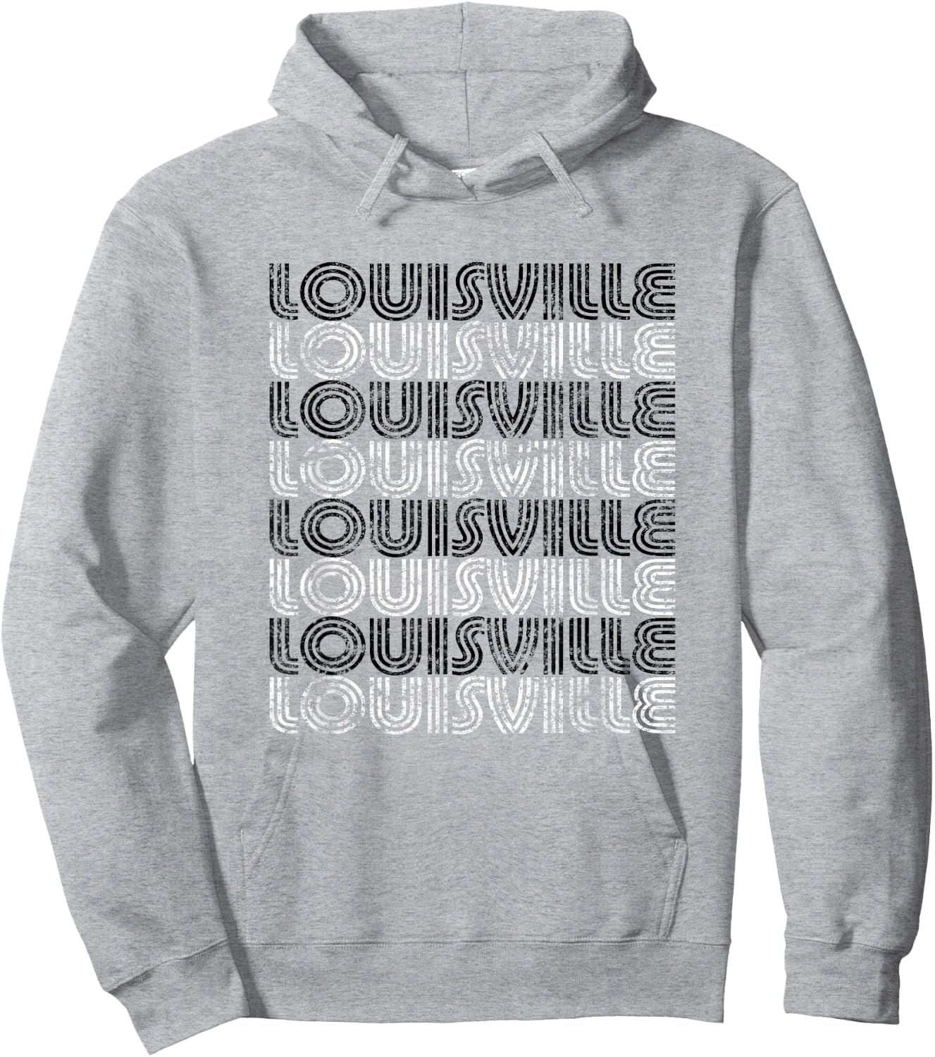 Louisville Kentucky Retro Vintage Weathered Hoodie - Hoodie | Ash