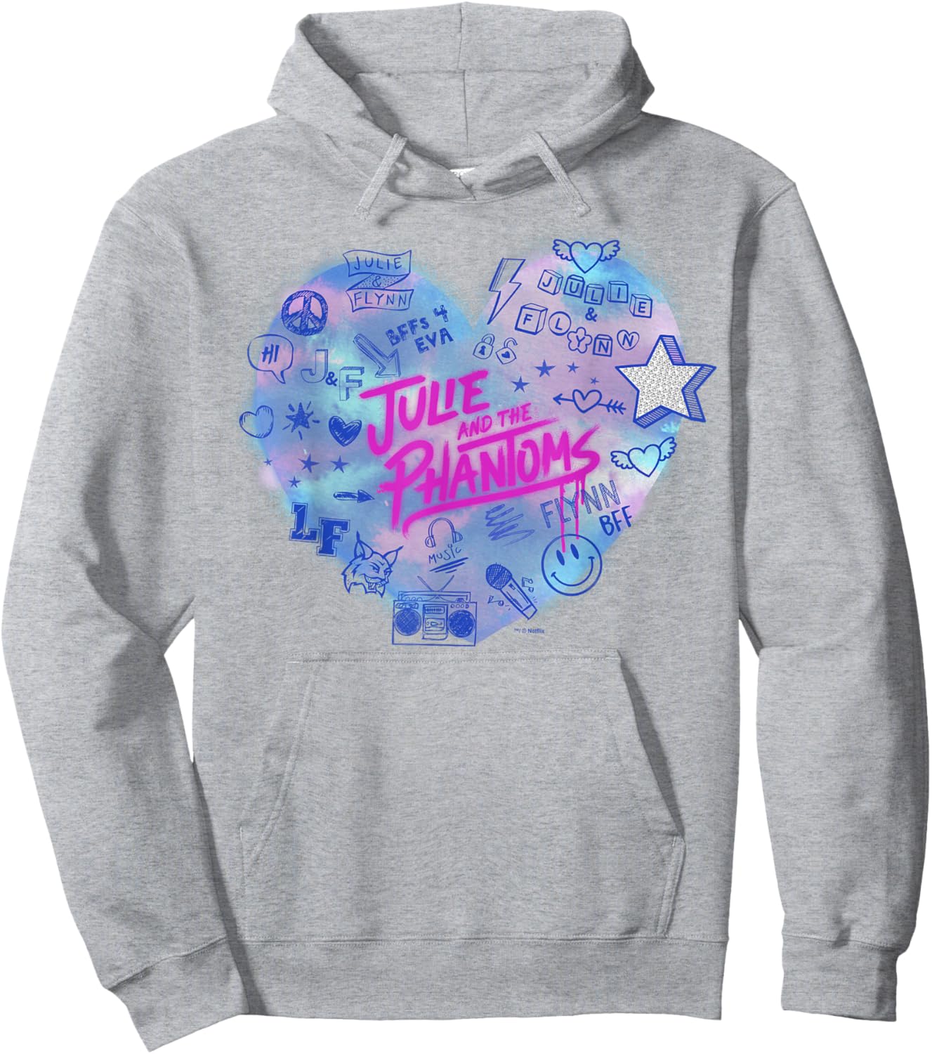 Julie and The Phantoms Airbrush Heart Logo Hoodie - Hoodie | Ash