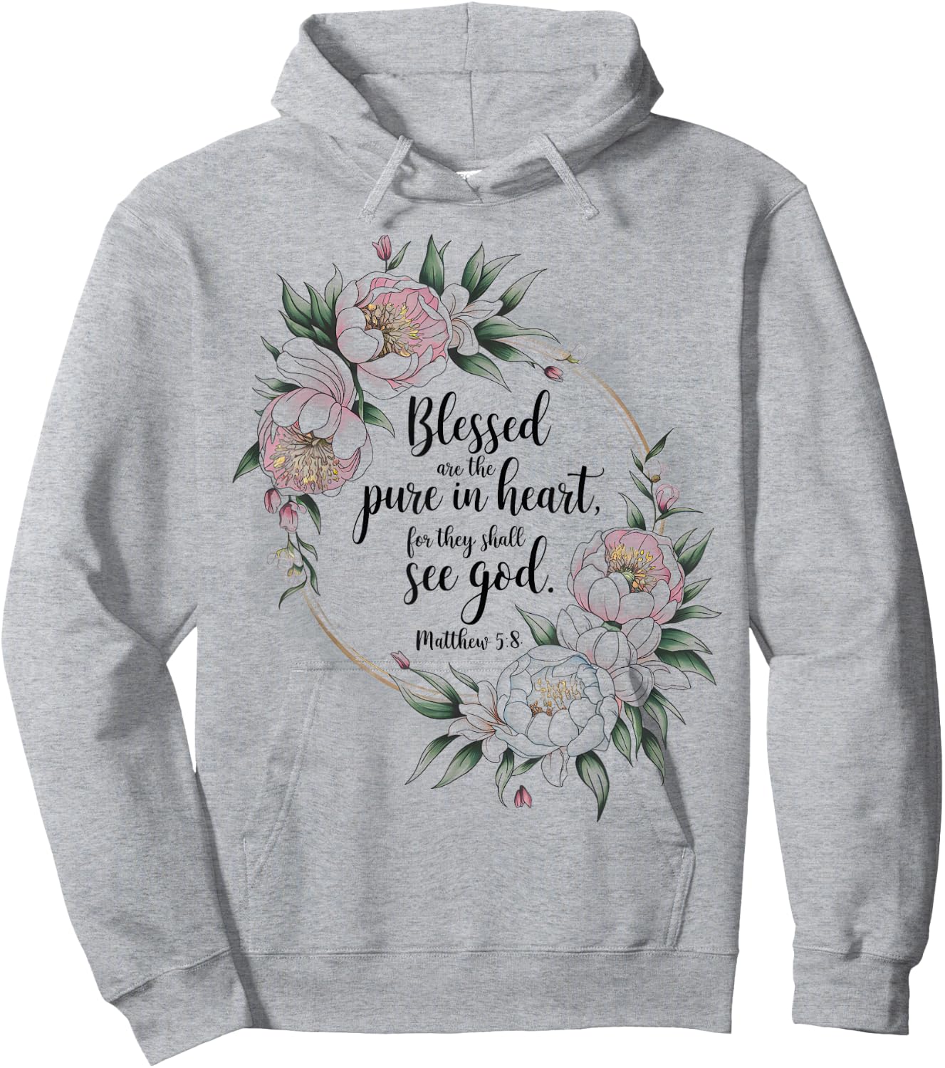 Blessed Are The Pure In Christian Faith Bible Verse Psalm Hoodie - Hoodie | Ash