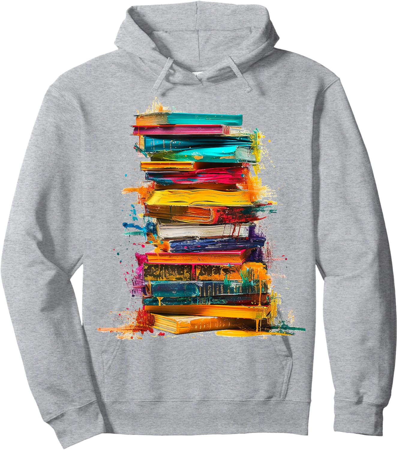 Books Painting Colorful Art Abstract Graphic Books Hoodie - Hoodie | Ash