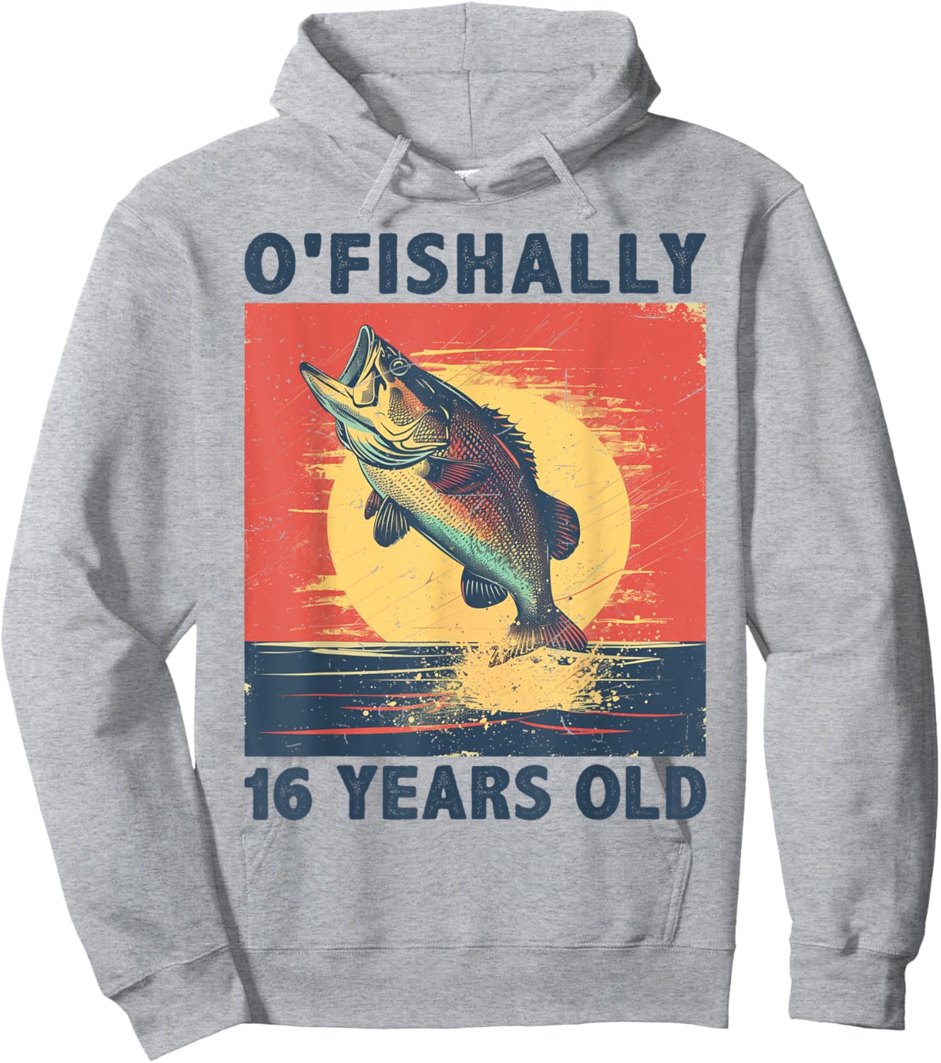 Ofishally 16 Years Old 2008 Fishing Fisherman 16th Birthday Hoodie - Hoodie | Ash