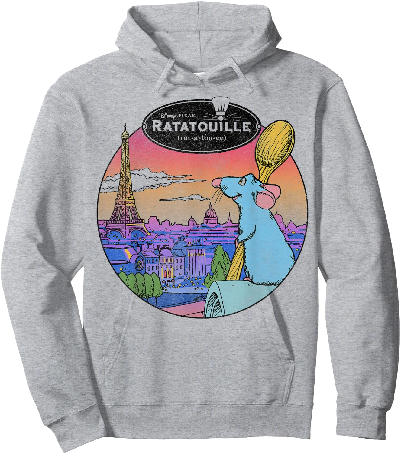 Disney Pixar Ratatouille Remy and Paris Logo Hoodie - Hoodie | Ash
