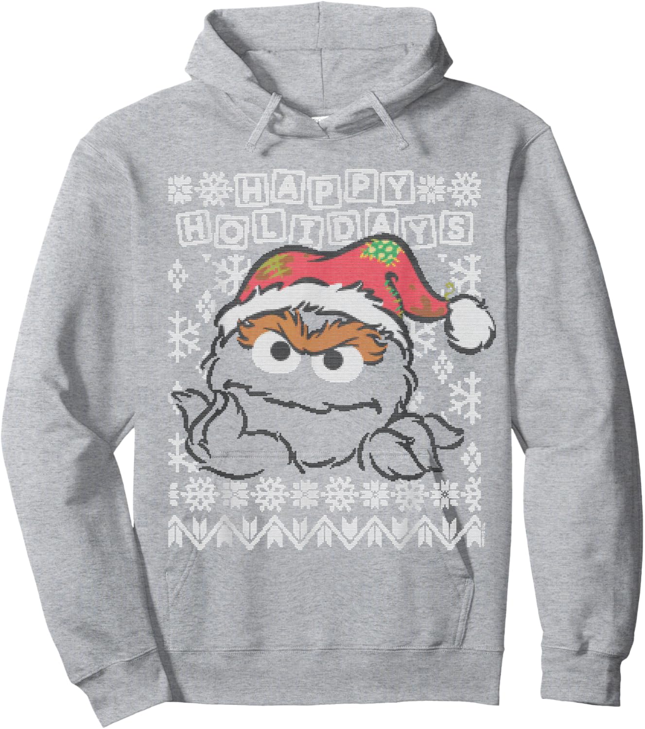 Sesame Street Oscar The Grouch Ugly Christmas Hoodie - Hoodie | Ash