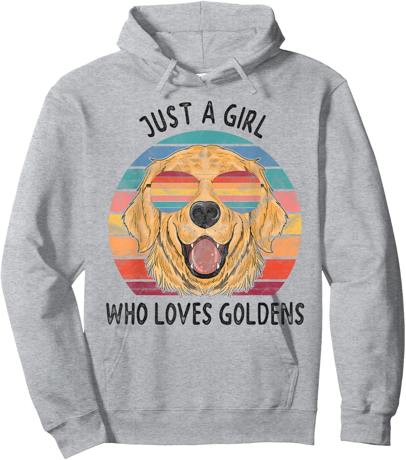 Girl Who Loves Golden Retrievers Dogs Hoodie - Hoodie | Ash