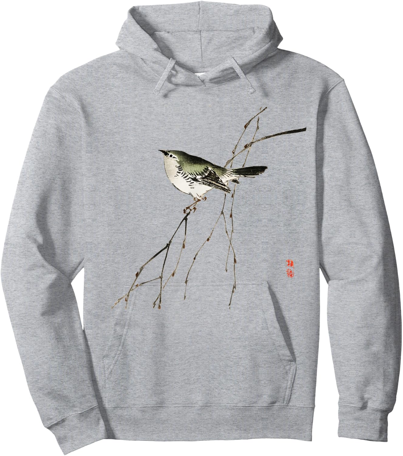 Japanese art Tit design - for bird lovers Hoodie - Hoodie | Ash