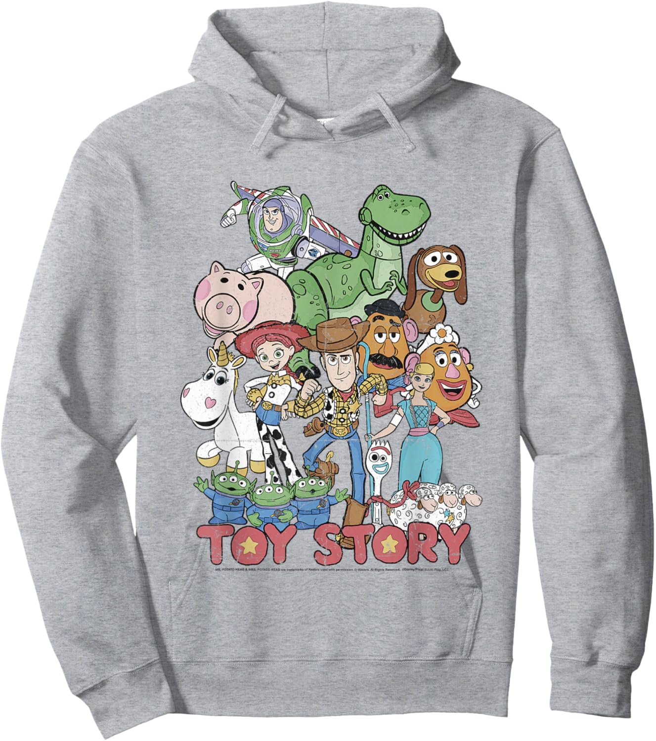 Disney Pixar Toy Story All Stars Distressed Group Shot Hoodie - Hoodie | Ash