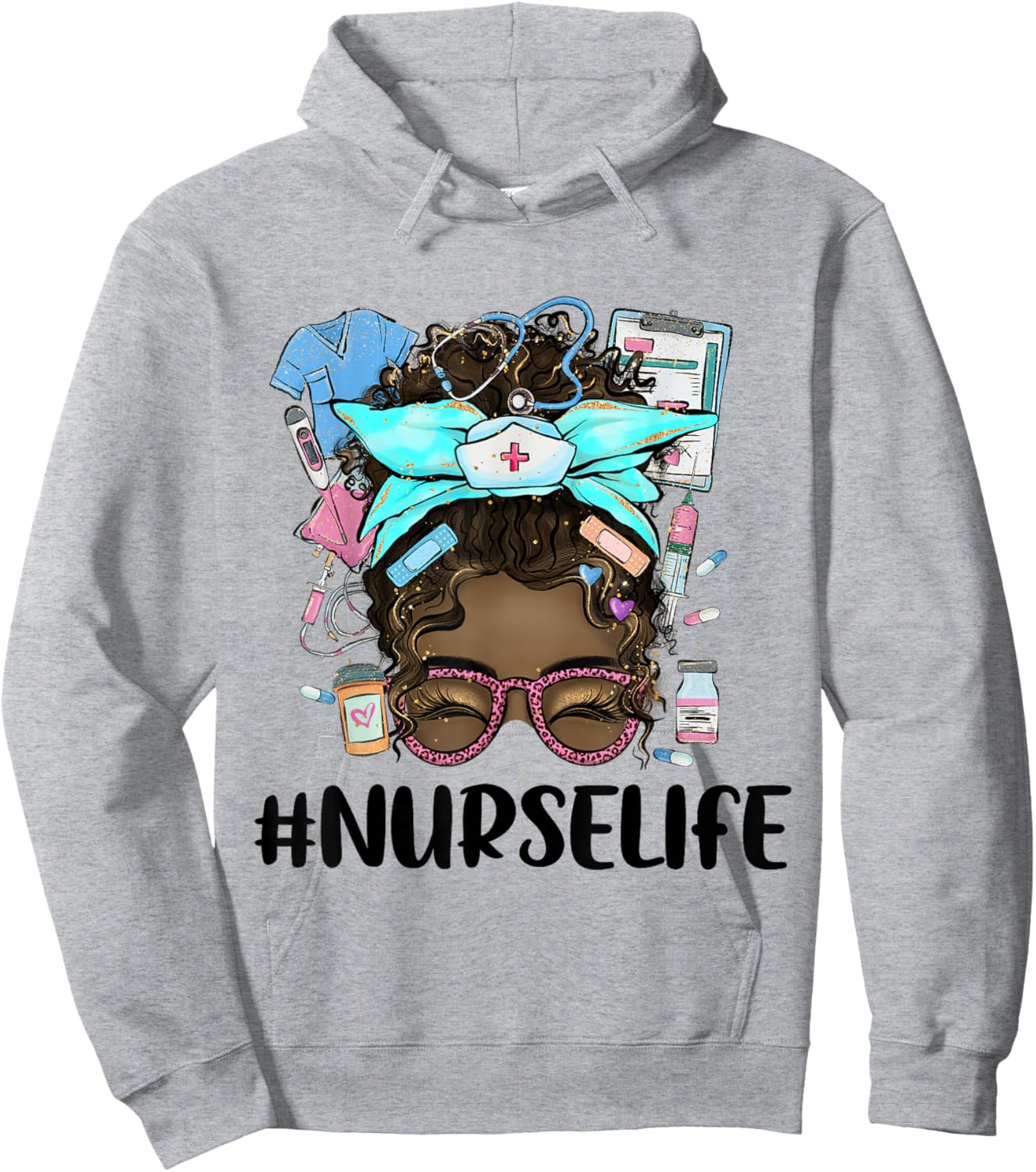 Black Nurse Life Proud Black Nurse Melanin Nurse Hoodie - Hoodie | Ash