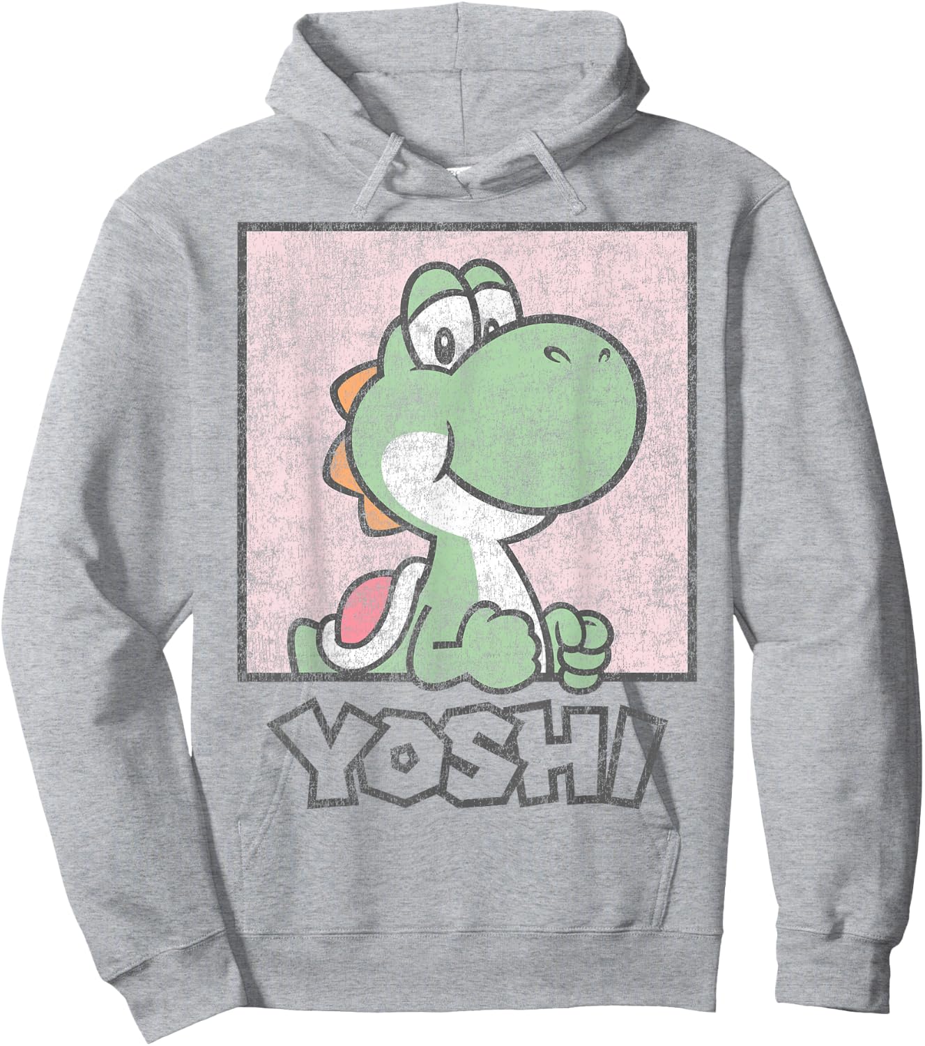 Super Mario Yoshi Simple Faded Pastel Pink Portrait Hoodie - Hoodie | Ash