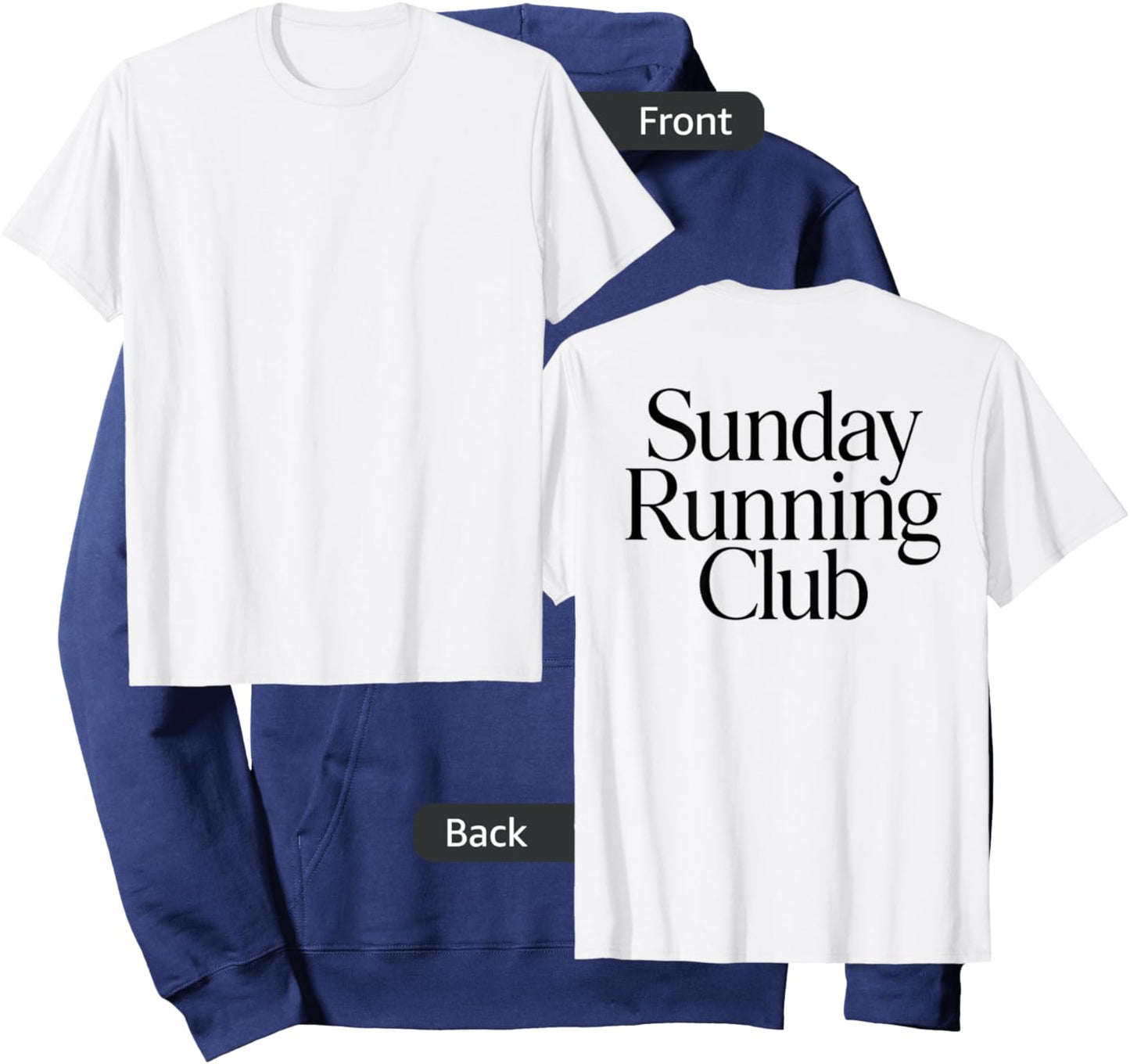 SUNDAY RUNNING CLUB X Jogger Jogging Runner Fitness Gym BACK Hoodie - Hoodie | Navy