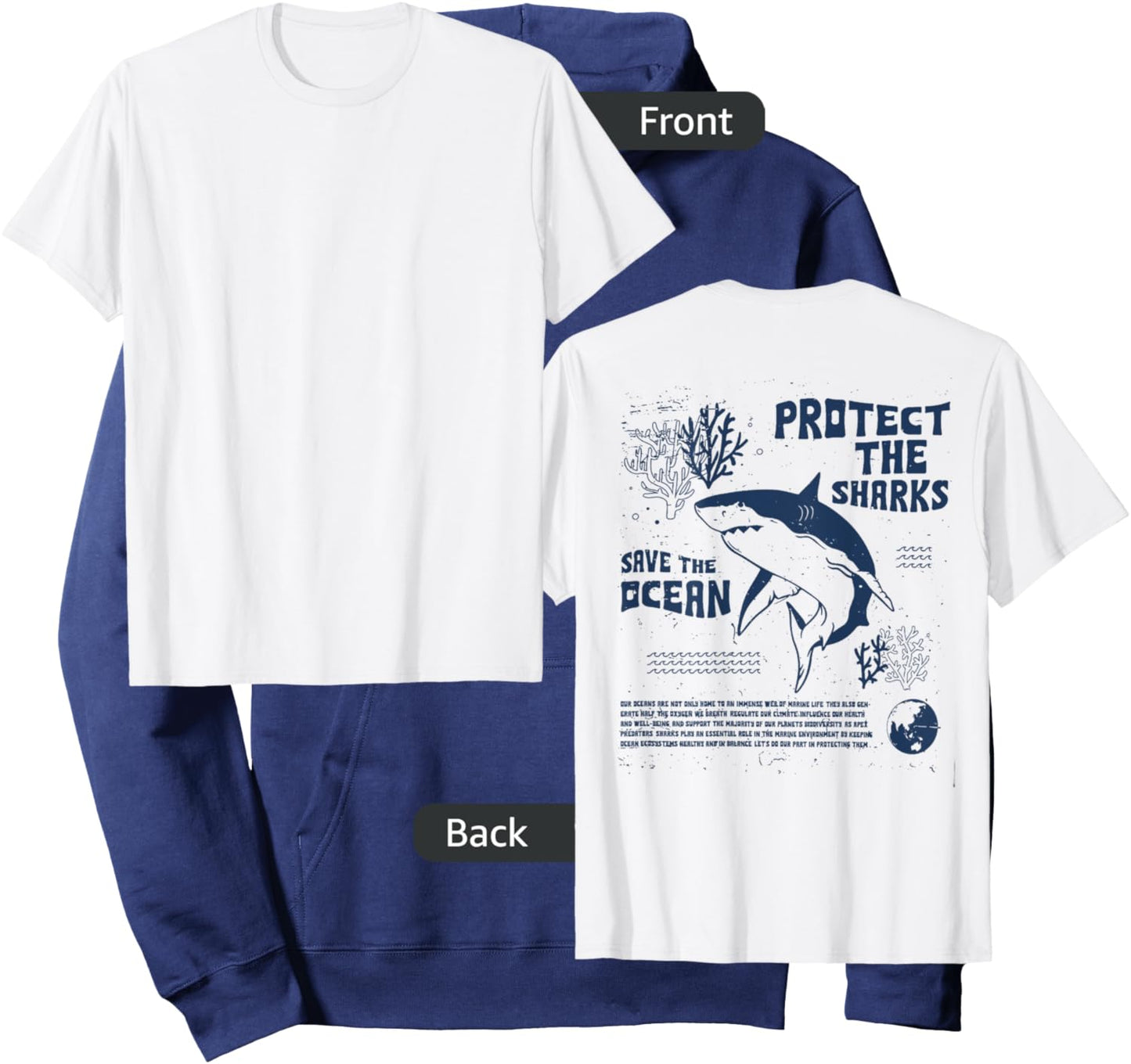 Protect The Local Sharks Scuba Diving Save The Ocean Hoodie - Hoodie | Navy