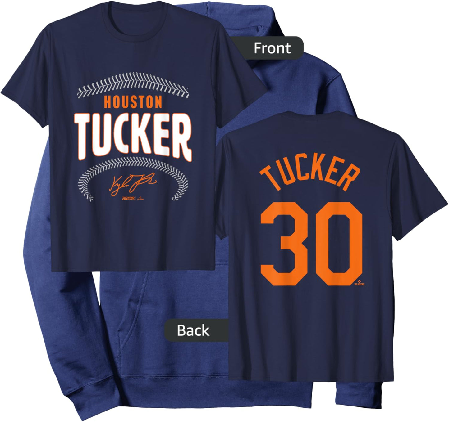 Kyle Tucker Houston Baseball Name & Number (Front & Back) Hoodie - Hoodie | Navy