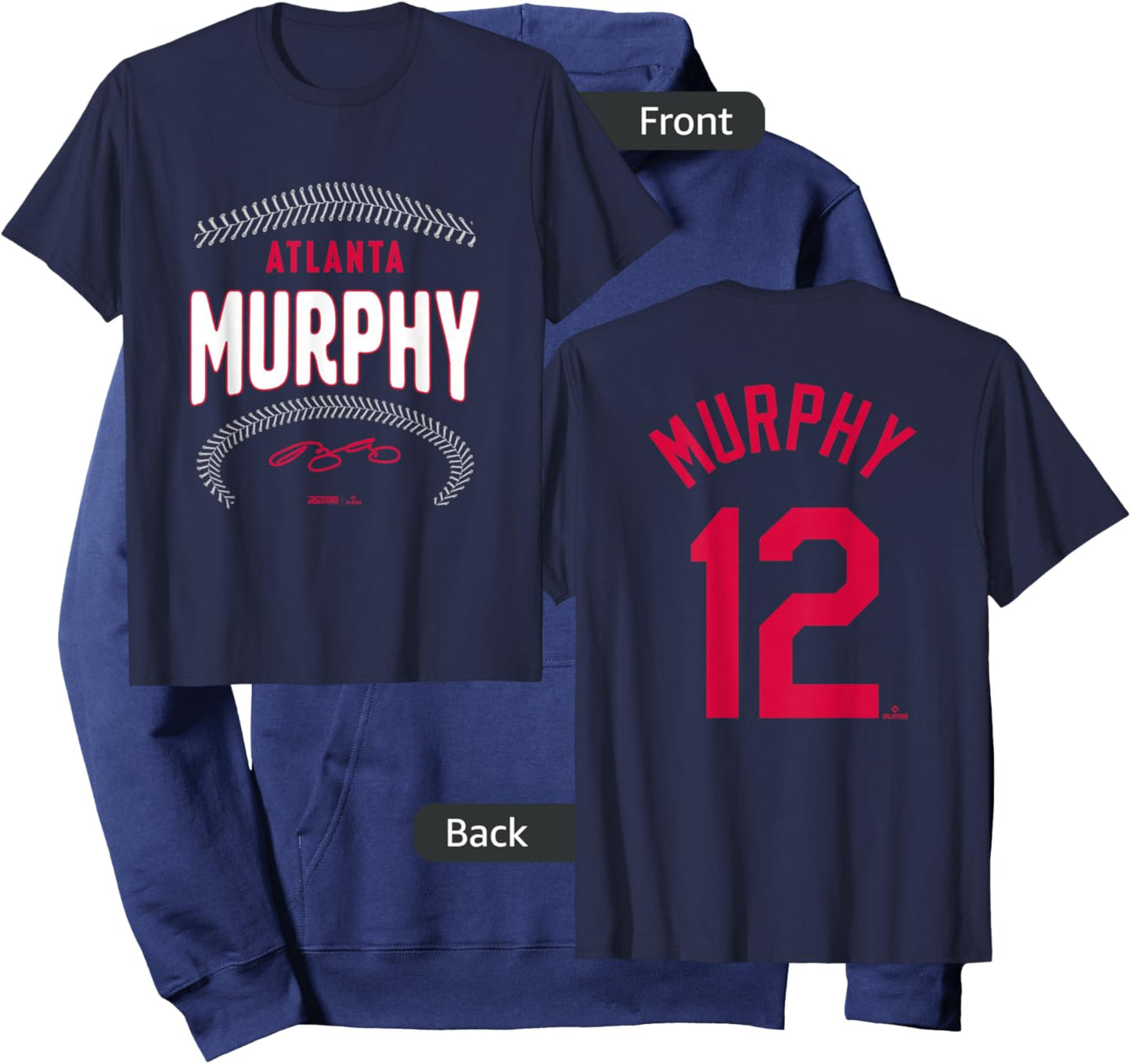 Sean Murphy Atlanta Baseball Name & Number (Front & Back) Hoodie - Hoodie | Navy