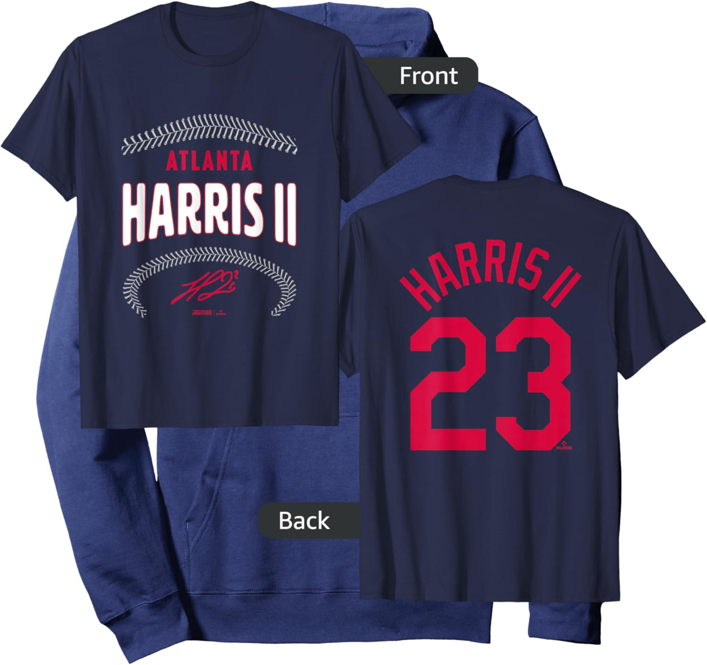 Michael Harris II Atlanta Name & Number (Front & Back) Hoodie - Hoodie | Navy