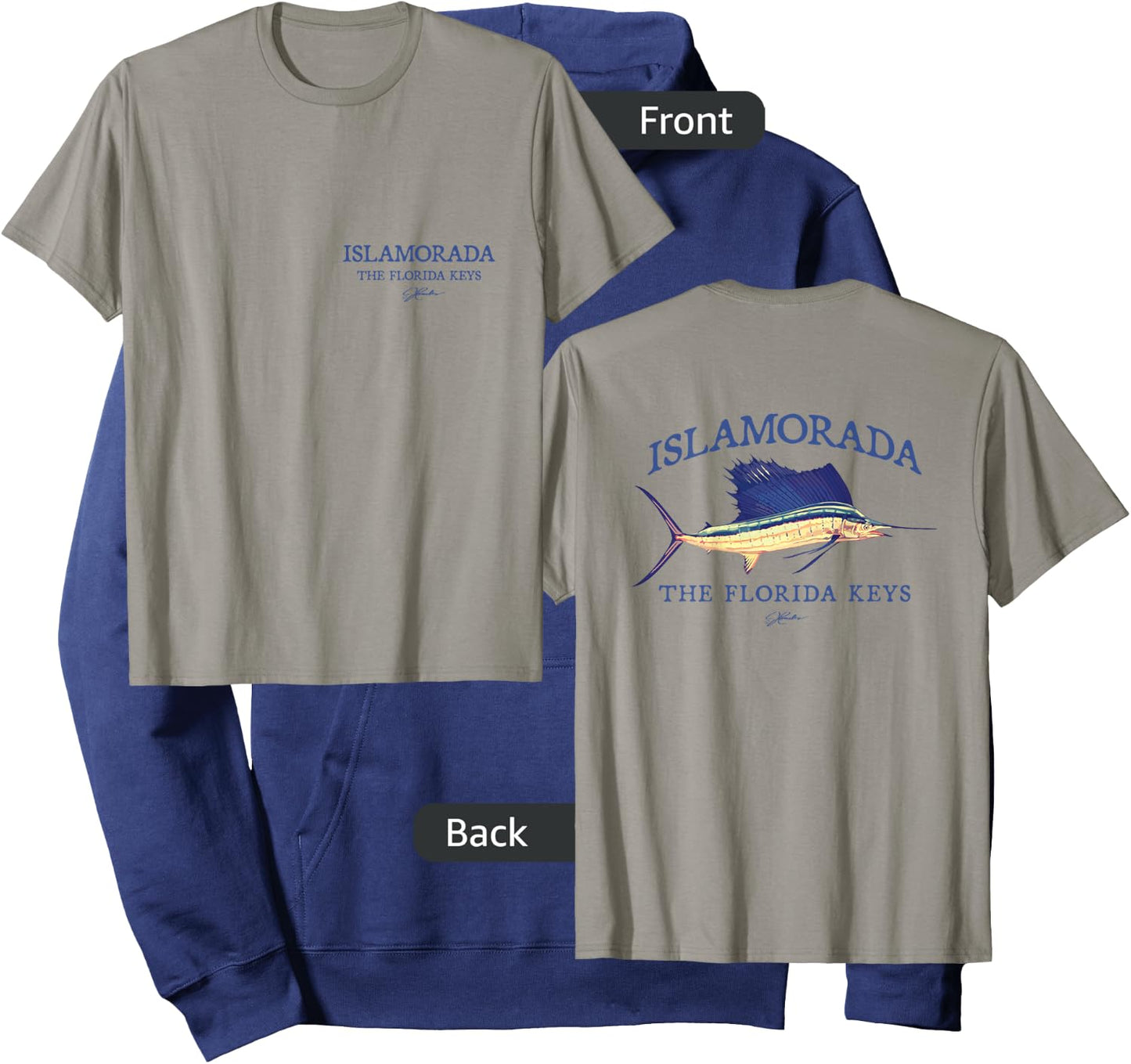 JCombs: Islamorada, FL, Sailfish (2-Sided) Hoodie - Hoodie | Navy