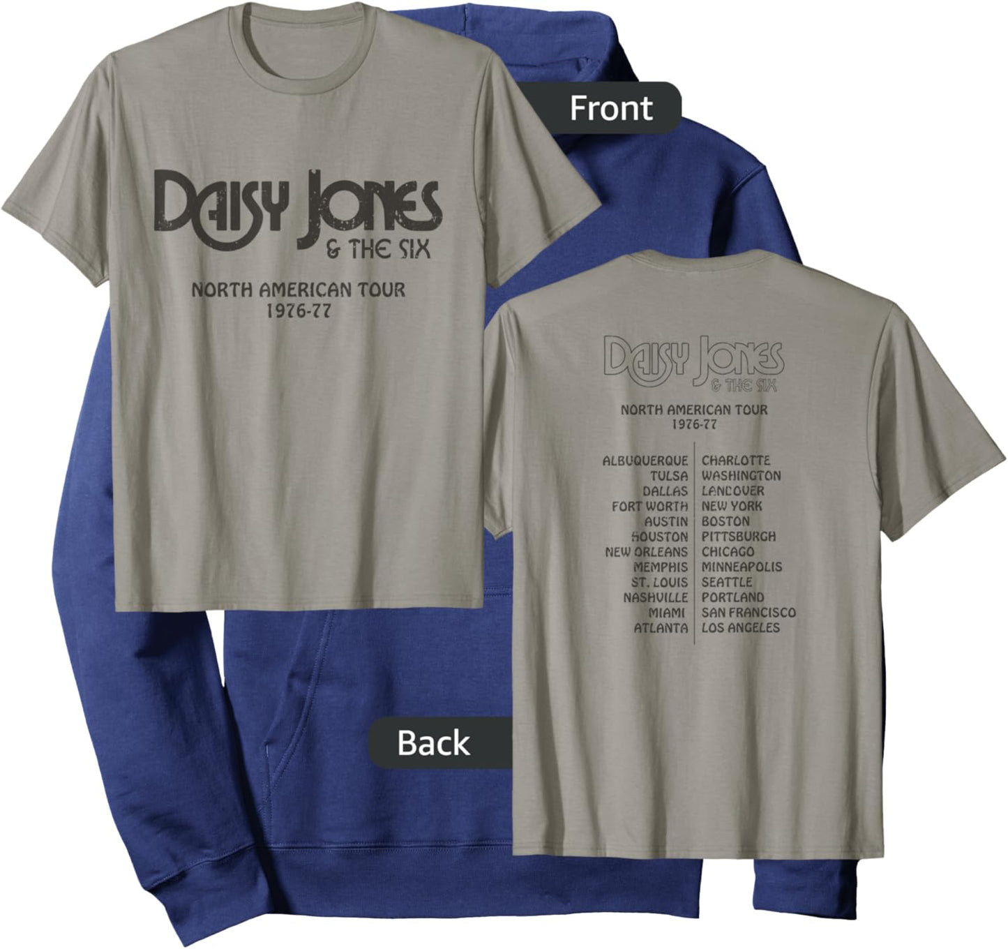 Daisy Jones & the Six - North American Tour 1976-77 Vintage Hoodie - Hoodie | Navy