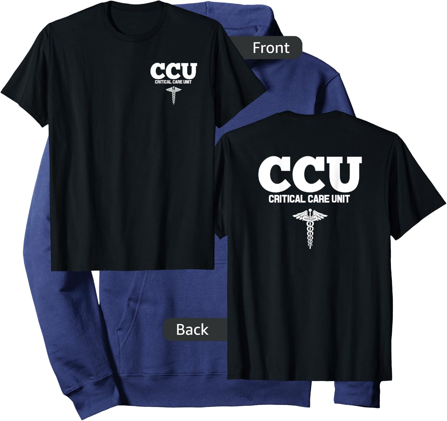 CCU Registered Nurse Critical & Cardiac Care Unit RN Staff Hoodie - Hoodie | Navy