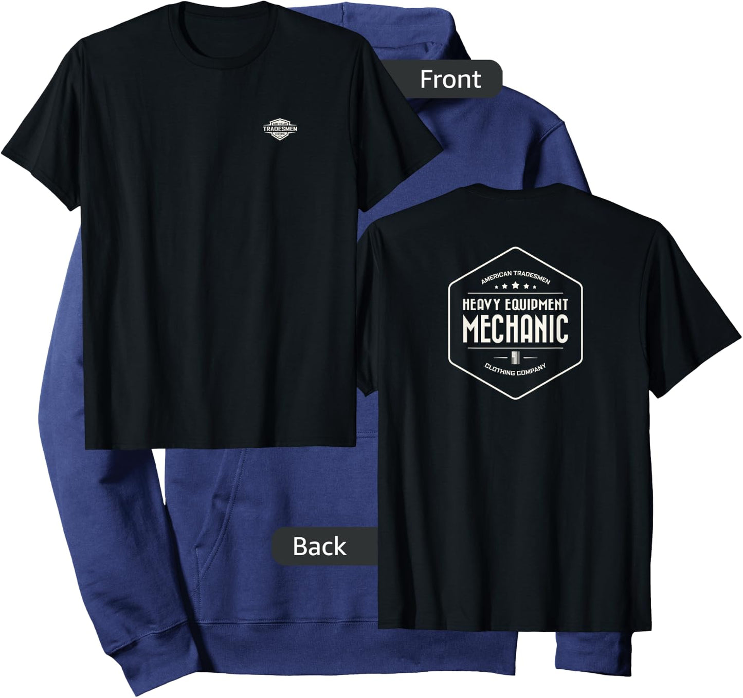 "Heavy Equipment Mechanic" with vintage white design Hoodie - Hoodie | Navy