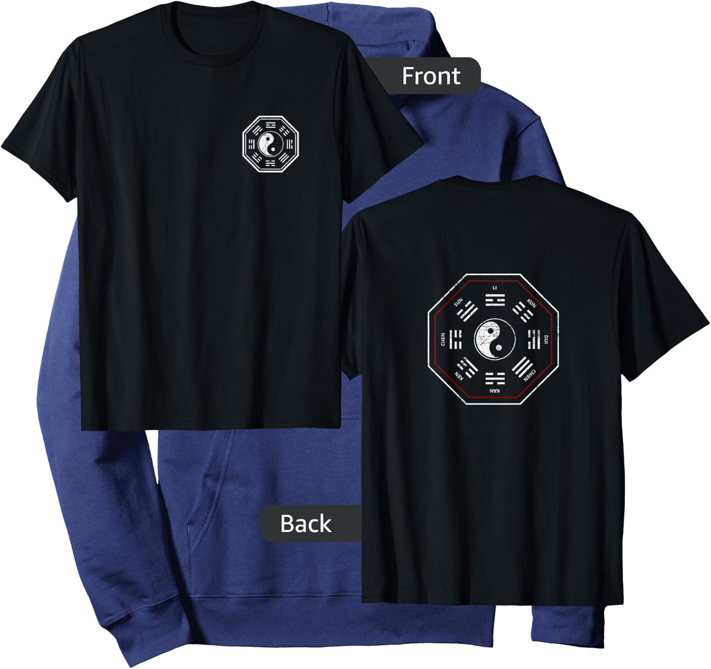Kan & Li Bagua Yin Yang Tai Chi, Qi Gong, Tibetan Lotus Hoodie - Hoodie | Navy